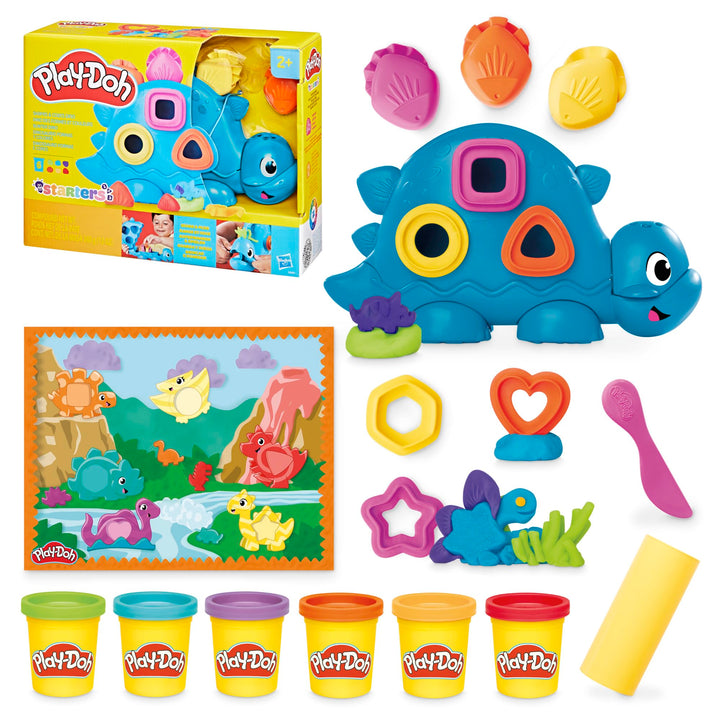 Play-Doh Shapes & Colours Dinosaur Toy - Preschool Creative Playset for Ages 3+