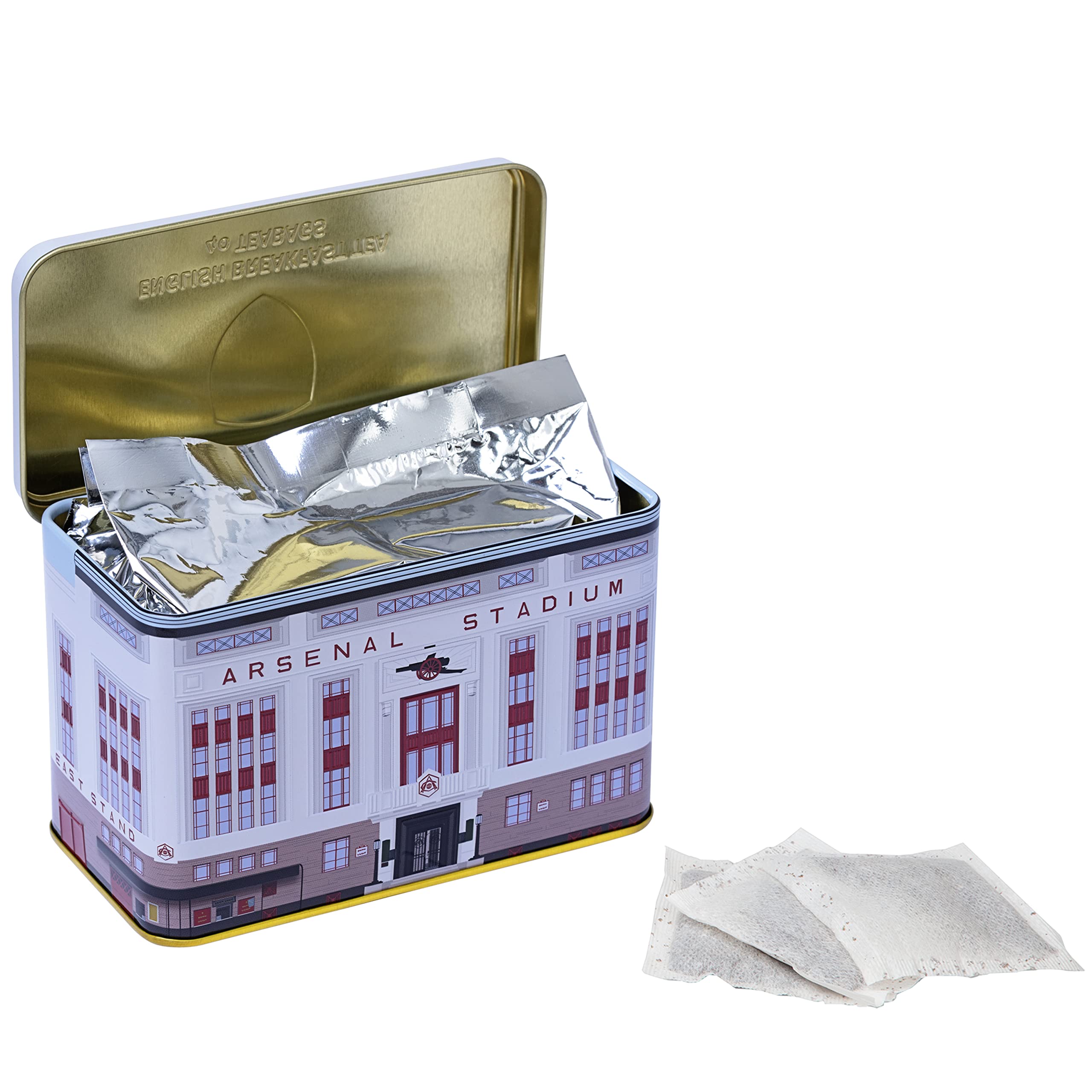 New English Teas Arsenal Highbury Tea Tin with 40 English Breakfast Teabags | Black Tea