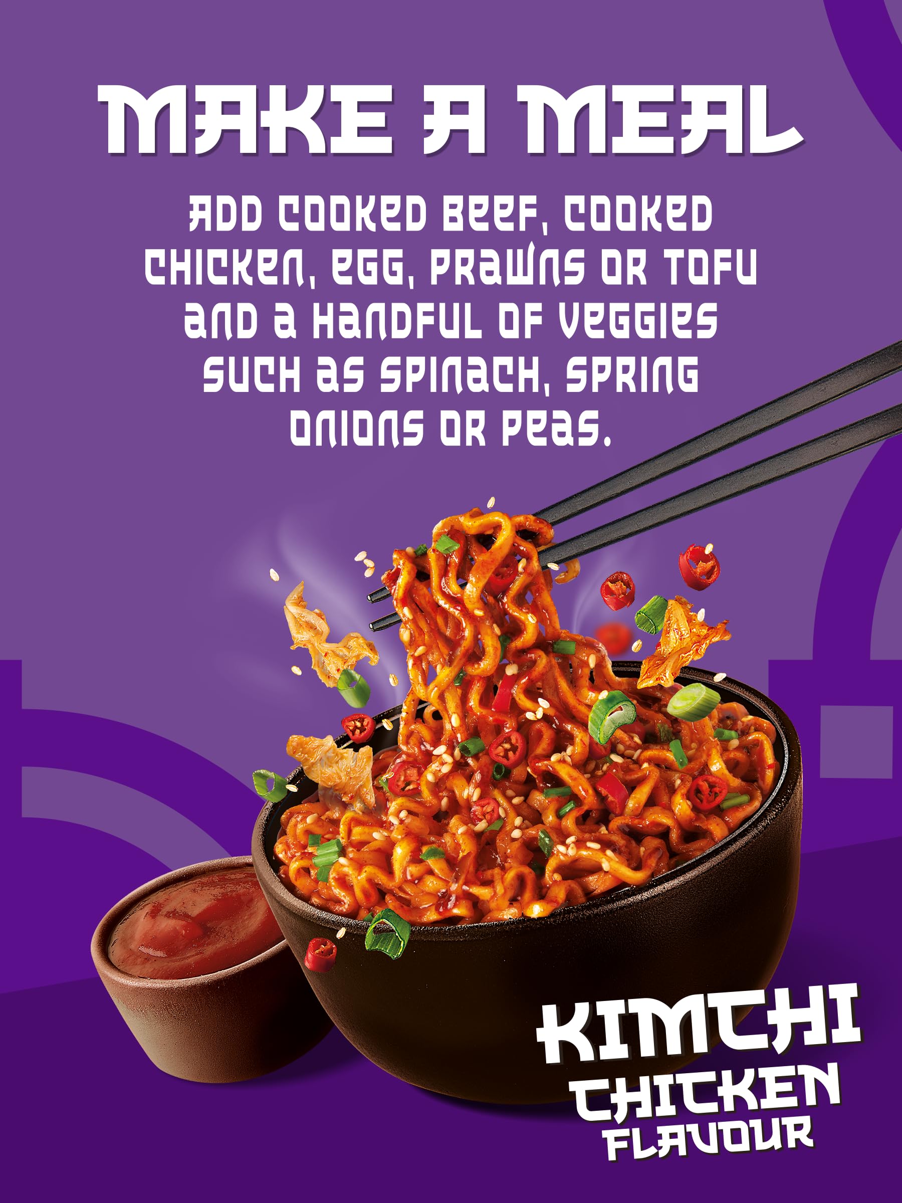 MAGGI Korean Inspired Kimchi Chicken Flavour Noodles - 130g 3