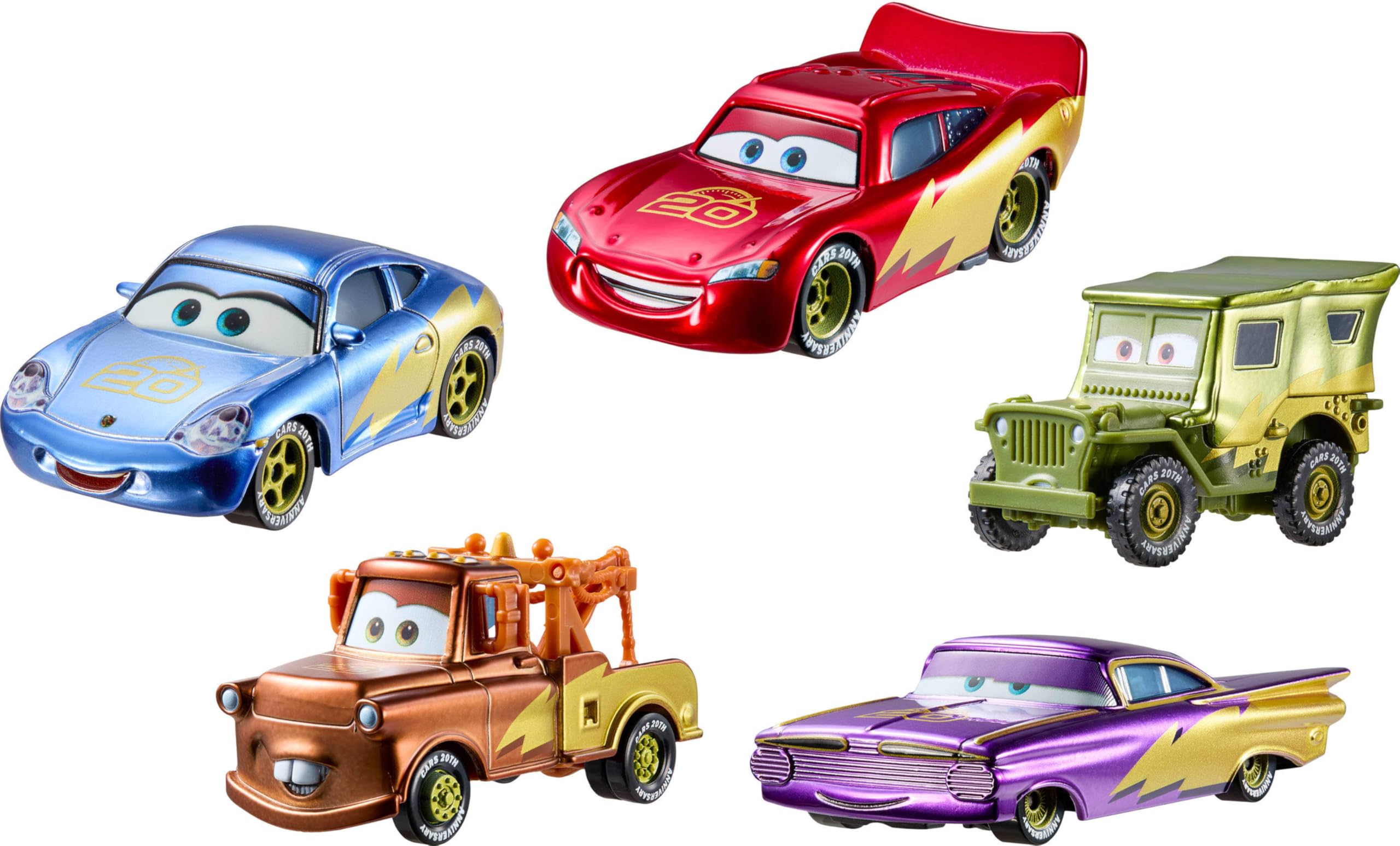 Mattel Disney and Pixar Cars Radiator Springs 20th Anniversary 5-Pack Die-Cast Vehicles 1