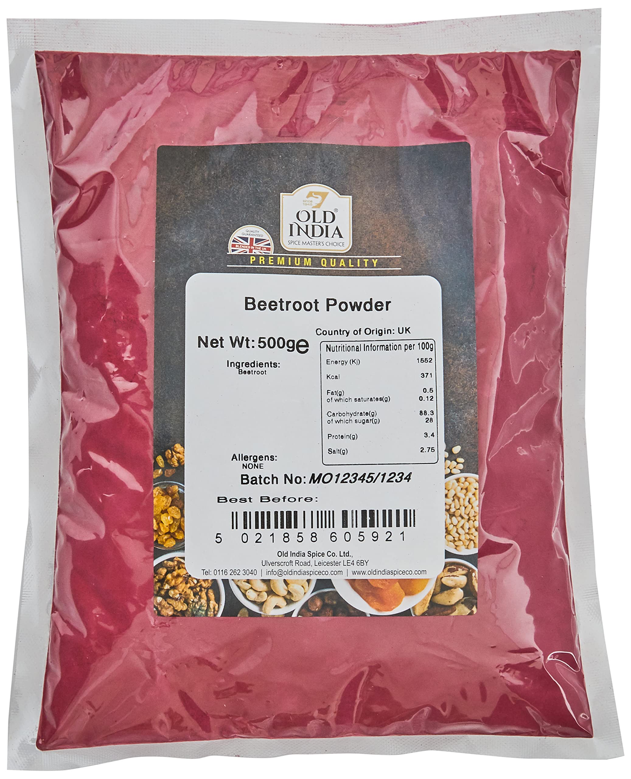 Old India Beetroot Powder - 100% Natural, Additive Free | 500g Pack