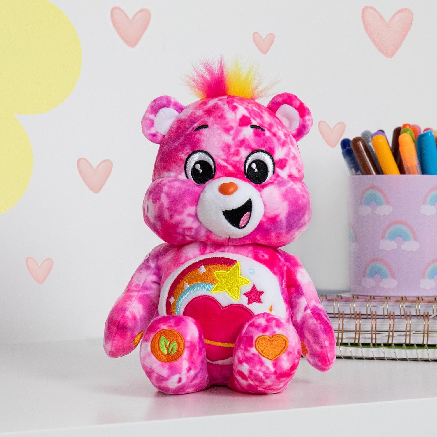 Care Bears Blissful Heart Bear 22cm Bean Plush - Soft Cuddly Toy for Kids 5