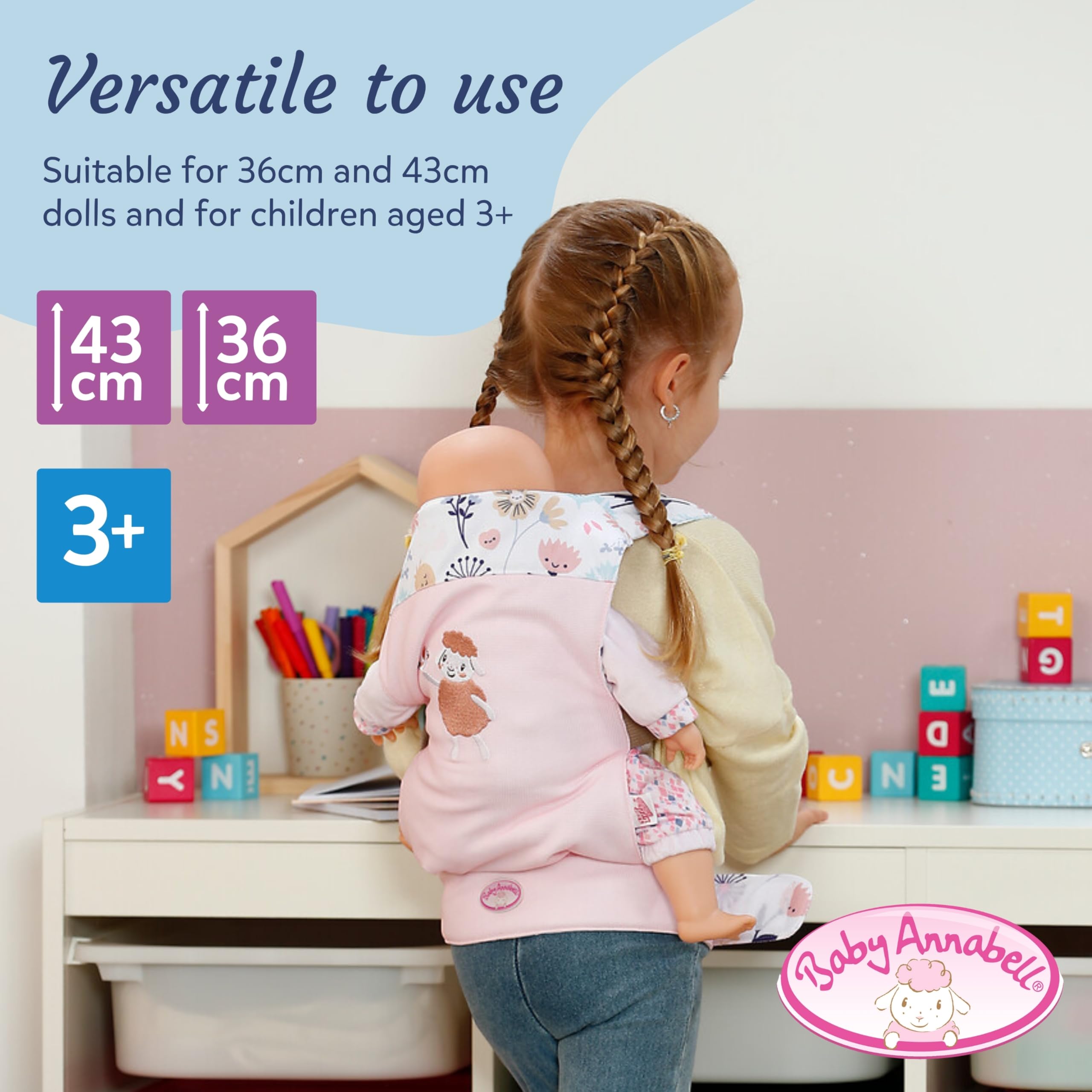 Baby Annabell Baby Doll Carrier - Adjustable Front & Back Doll Accessory for 36-43cm Dolls 10