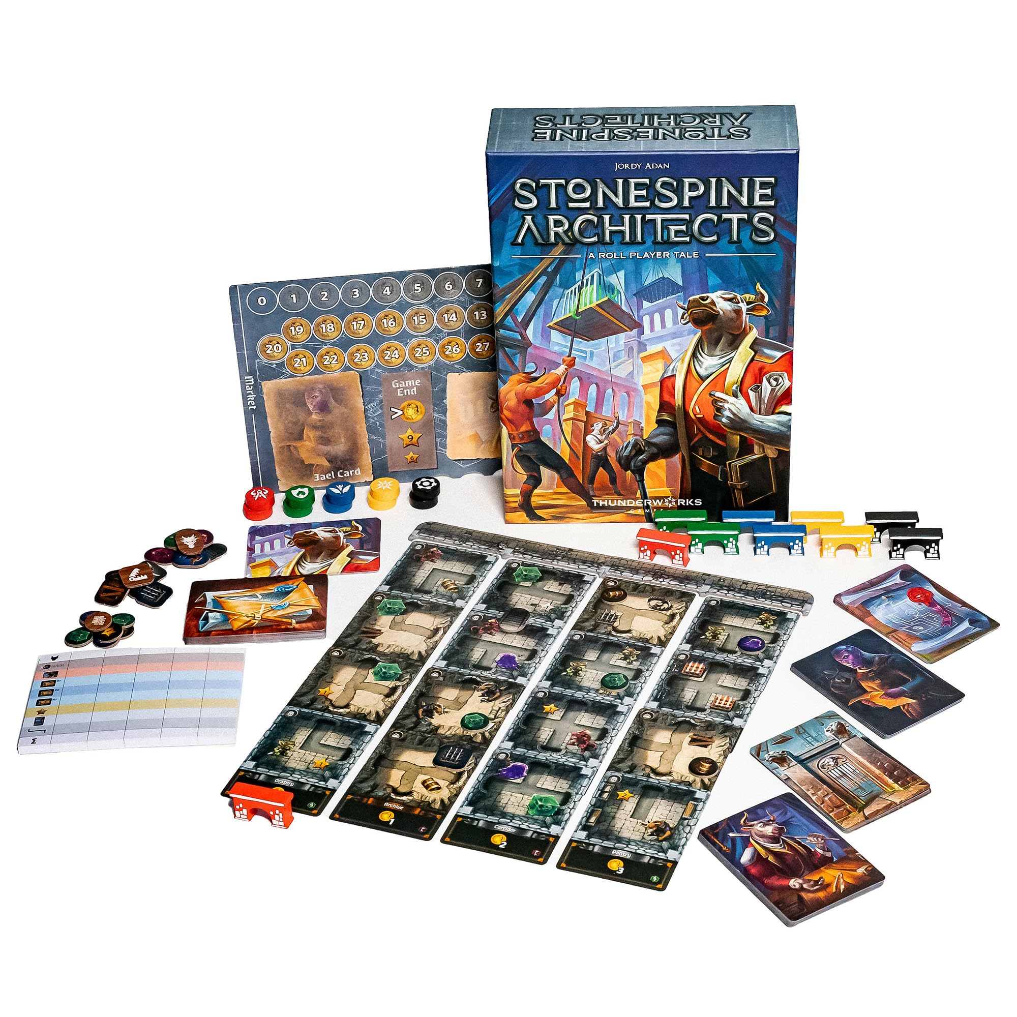 Thunderworks Games Stonespine Architects Karten-Drafting-Brettspiel 3