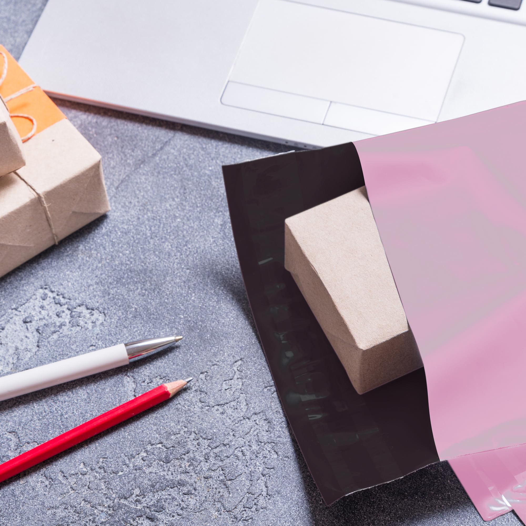 delka Polyethylene Mailers - 60 Pack Pink Self-Sealing Bags | Water-Resistant | 100x60x3mm 7