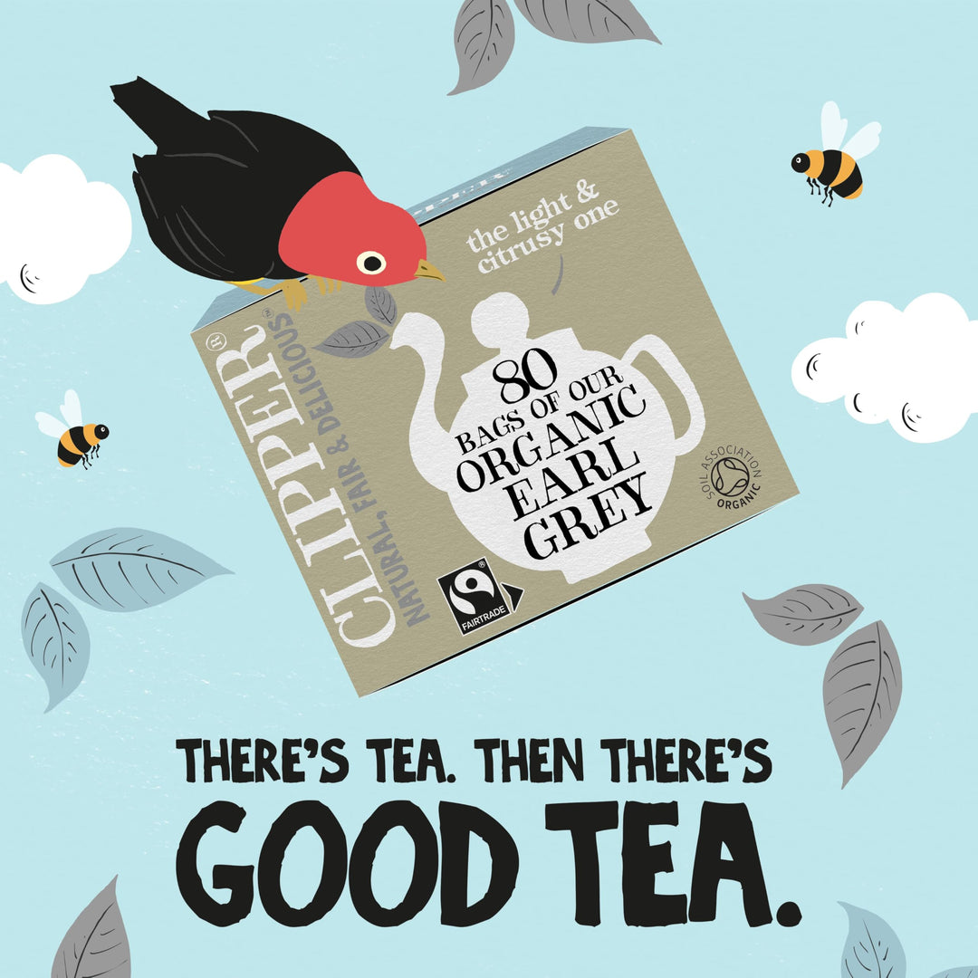 Clipper Organic Fairtrade Everyday Earl Grey 80 Teabags 200g (Pack of 6) - 480 Teabags Total