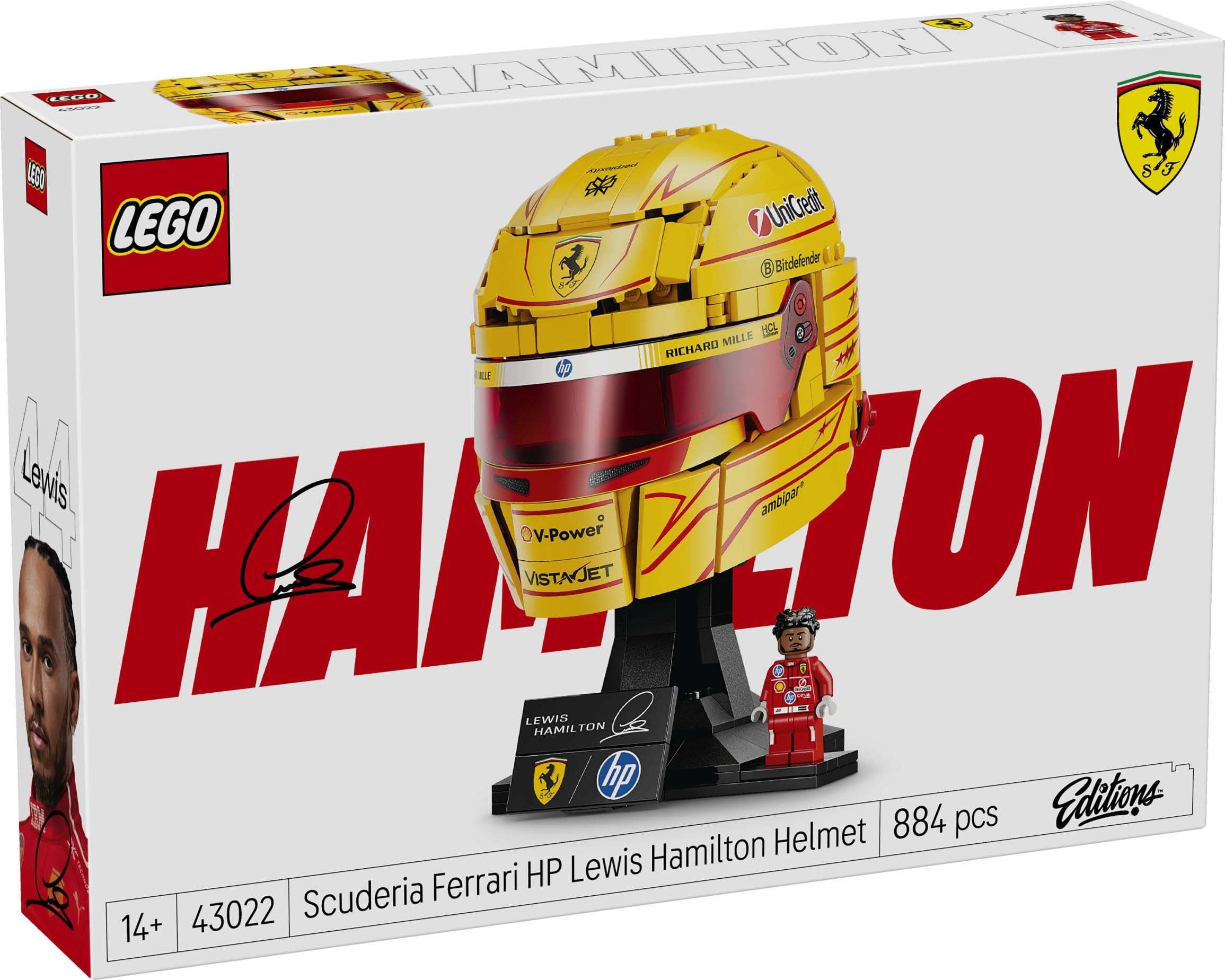 LEGO Editions Scuderia Ferrari HP Lewis Hamilton Helmet Building Set | Age 14+ | Model 43022 6