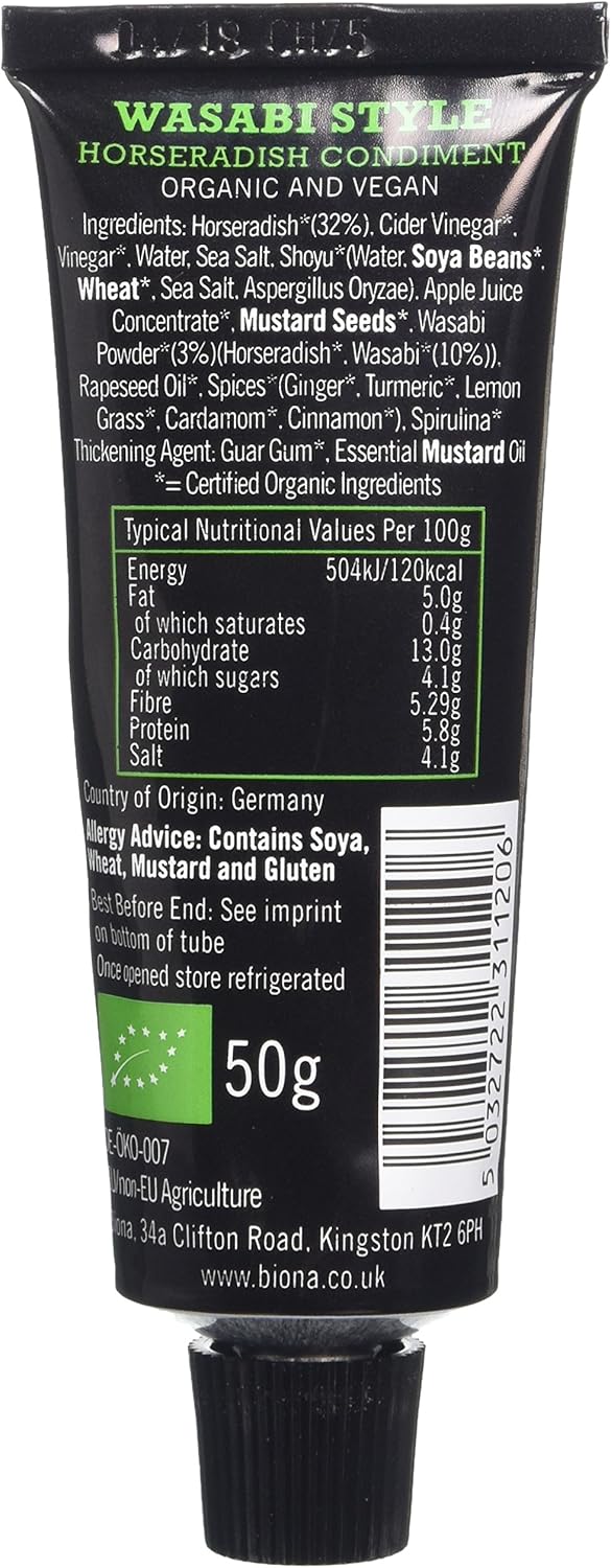 Biona Organic Wasabi Style Horseradish Paste 50g 5