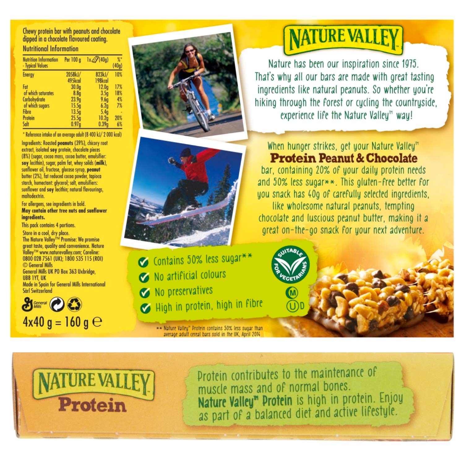 Nature Valley Protein Peanut & Chocolate Cereal Bars - High Protein Snack | 12 Count Pack 3