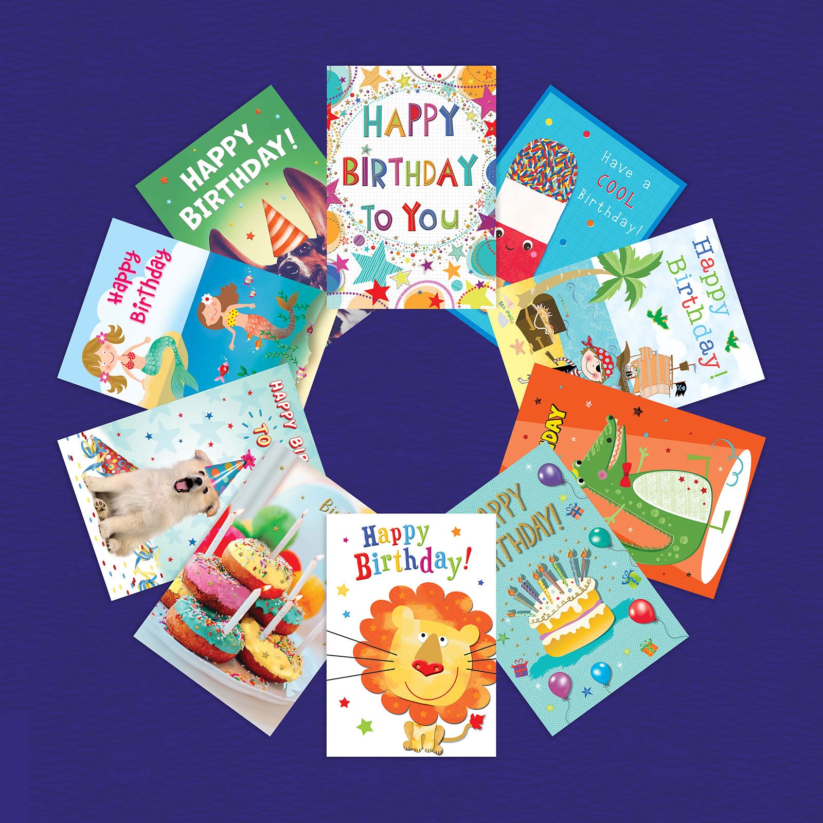 Piccadilly Greetings Kids Birthday Cards Multi-pack | 20 Cards | 5x7 Inches | Assorted Designs