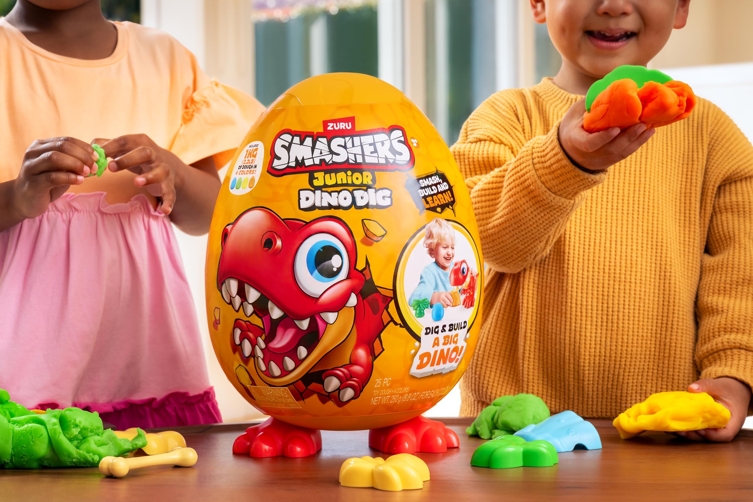 Smashers Junior Dino Dig Large Egg - T-Rex Buildable Dino Playset for Toddlers 18m+ 14