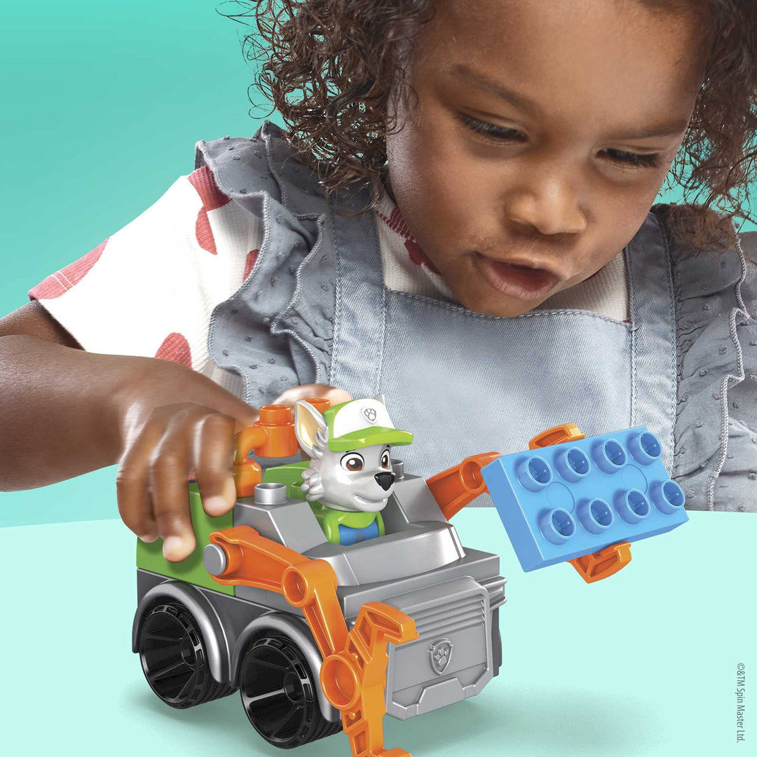 Mega Bloks Paw Patrol Rocky's City Recycling Truck Set - Building Playset for Ages 3+