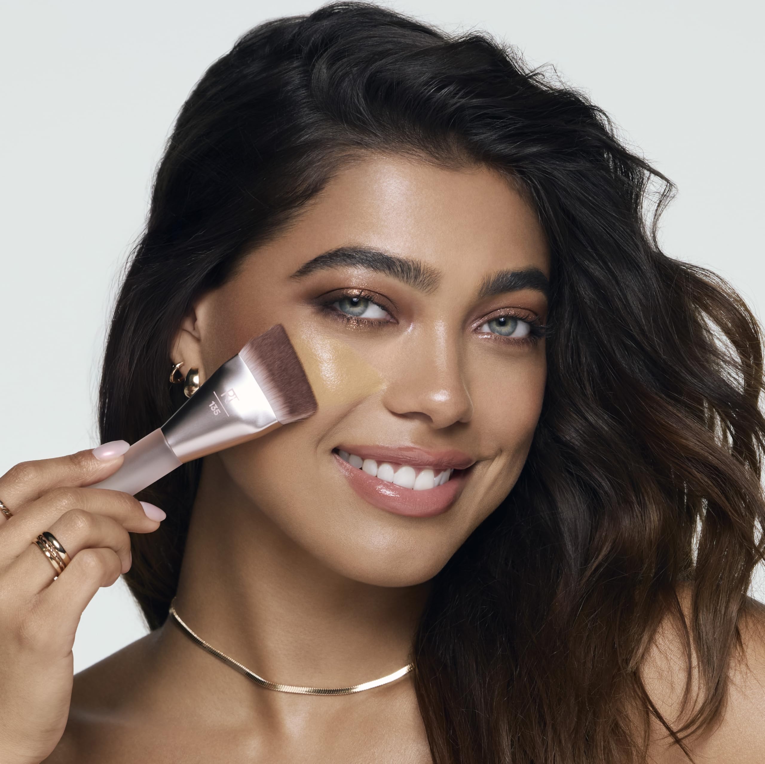 REAL TECHNIQUES New Nudes H-Diamond Blending Brush for Foundation, Contour & Blush | Synthetic Bristles 6