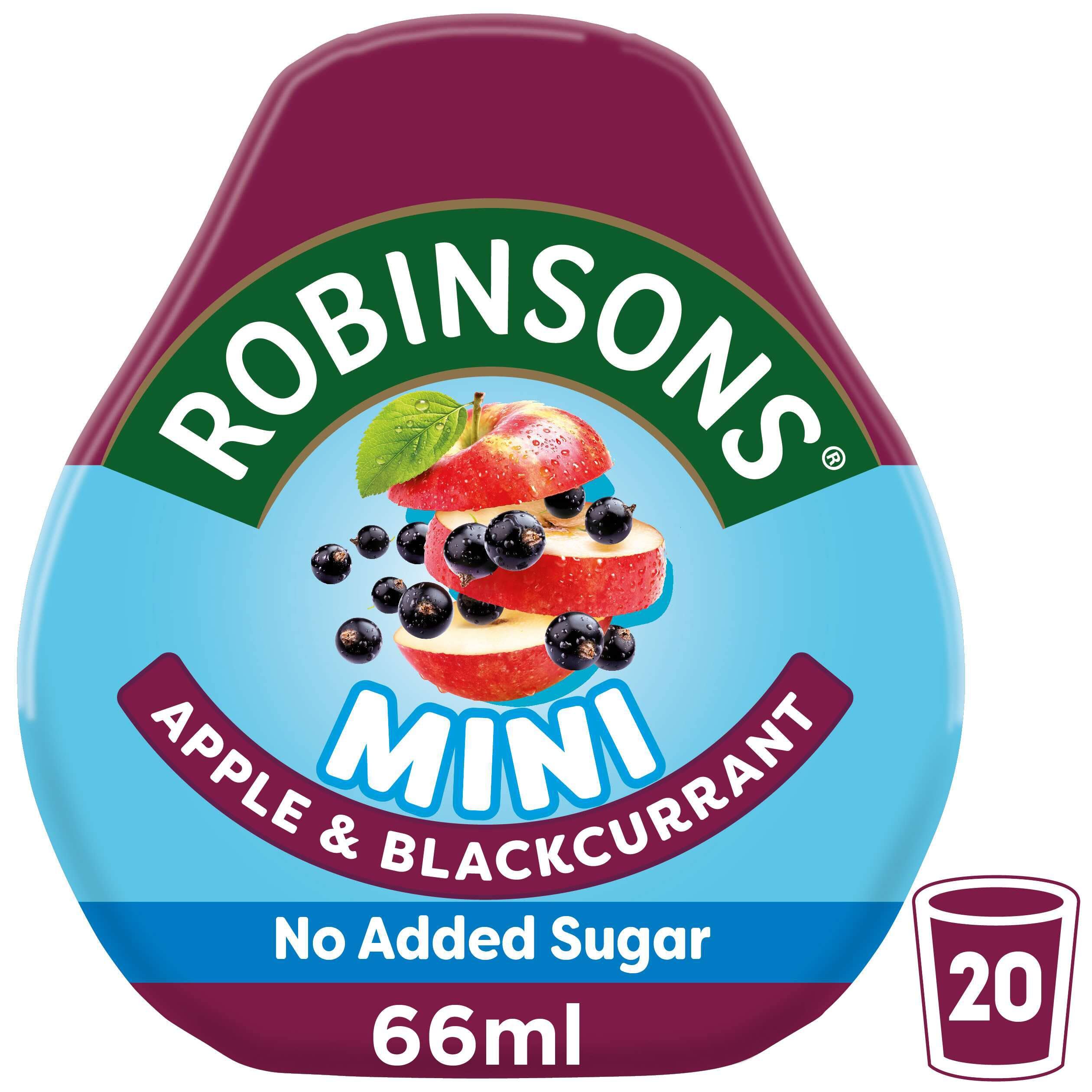 Robinsons Mini No Added Sugar Apple and Blackcurrant Concentrate | Low Calorie | 66ml 2