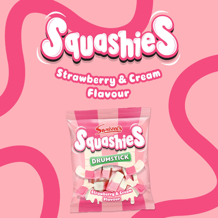 Swizzels Squashies Strawberry & Cream Flavour Sweets, 120g Bag