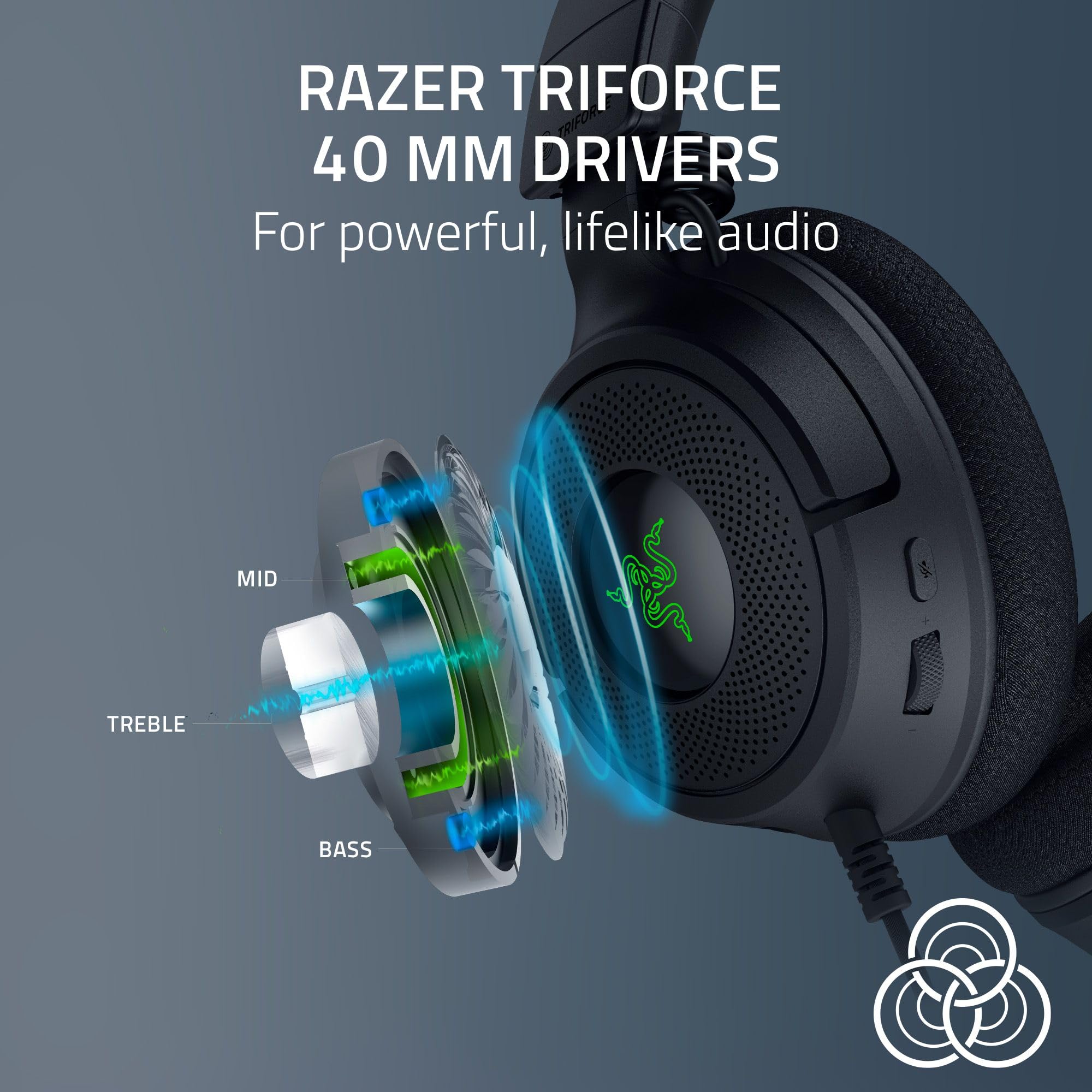 Razer Kraken V4 X - Wired PC Gaming Headset with TriForce 40mm Drivers, 7.1 Surround Sound, Retractable Mic & Chroma RGB - Black 7