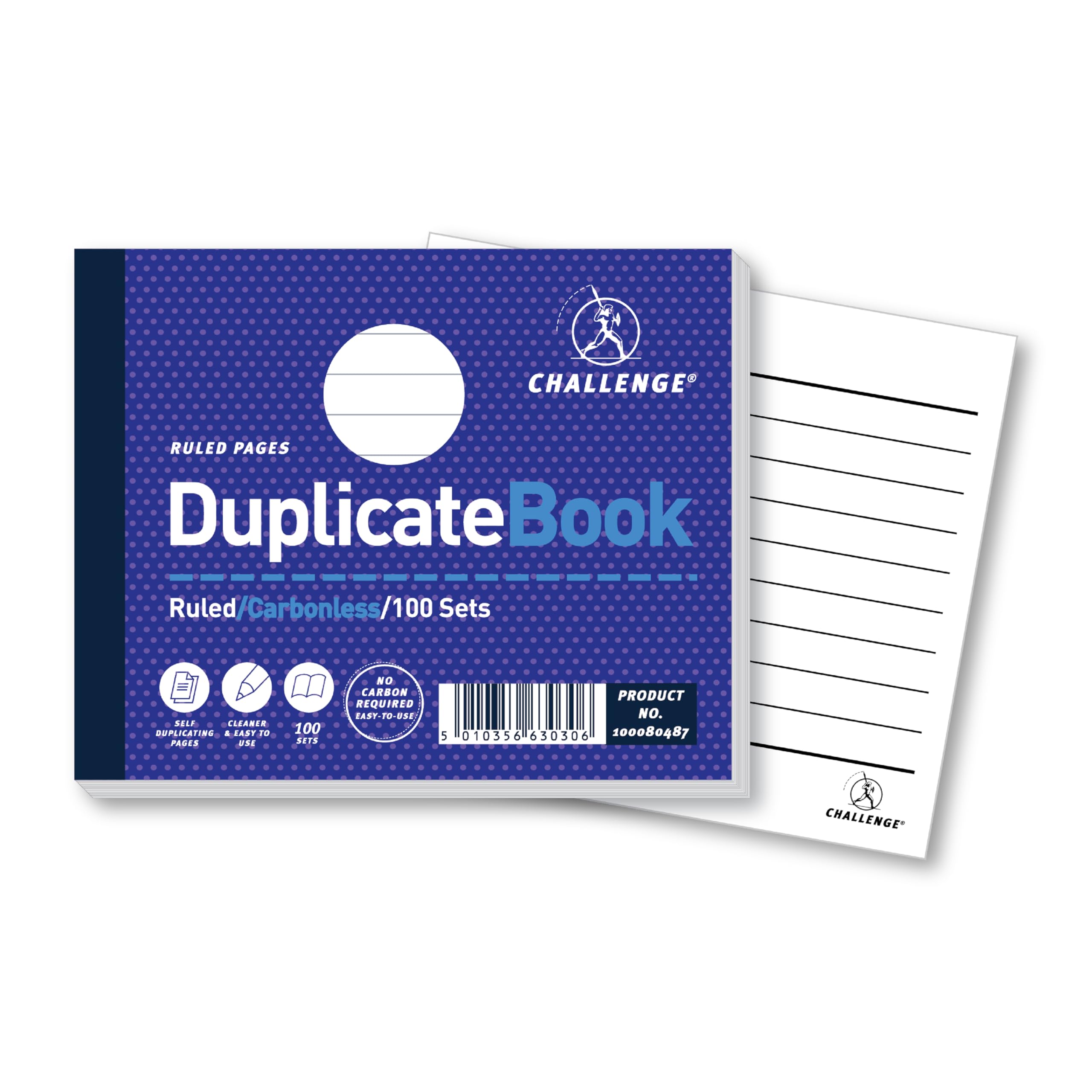 CHALLENGE Duplicate Account Book - Carbonless | 100 Sets/Pages | 5 Pack | 105x130mm 2