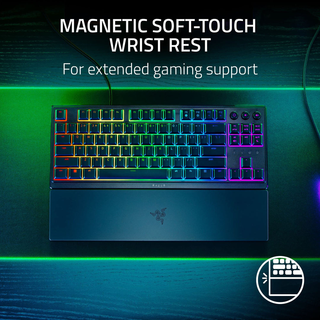 Razer Ornata V3 Tenkeyless Gaming Keyboard - Mecha-Membrane Switches, RGB Backlighting, Magnetic Wrist Rest, UK Layout