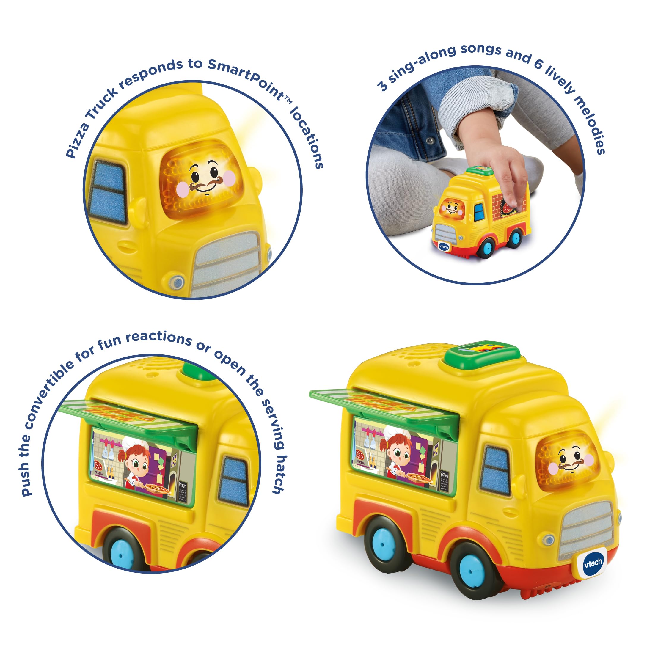 VTech Toot-Toot Drivers Pizza Truck - Interactive Musical Vehicle Toy for Toddlers 12 Months+ 4