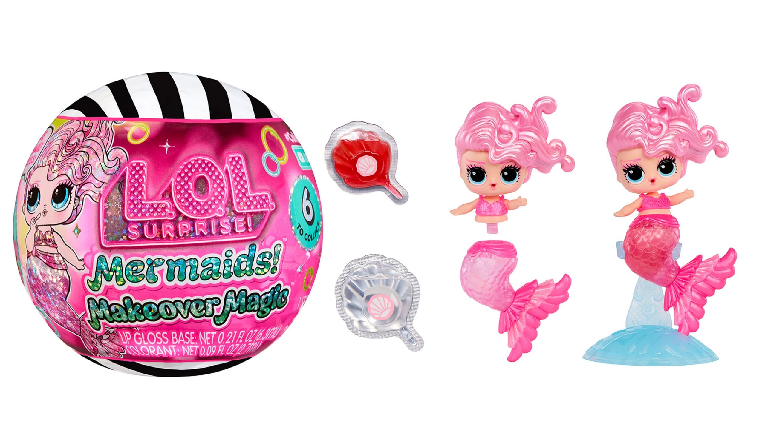 L.O.L. Surprise! Mermaids Makeover Magic Tots Doll - DIY Wearable Lip Gloss | Ages 3+ 2