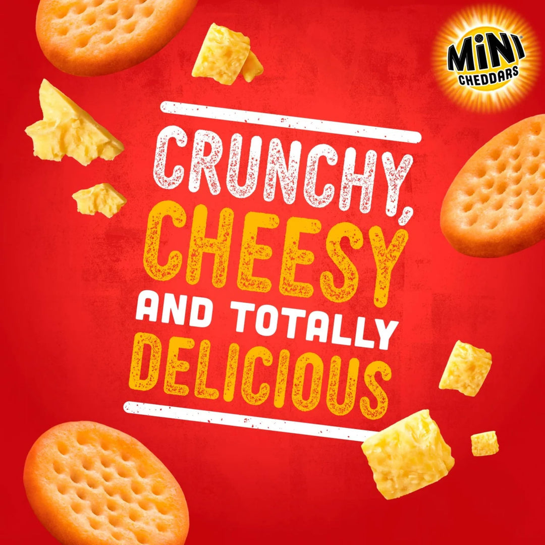 Jacob's Mini Cheddars Red Leicester Flavour Multipack Crisps, Oven-Baked Cheese Snacks, 30 x 45g