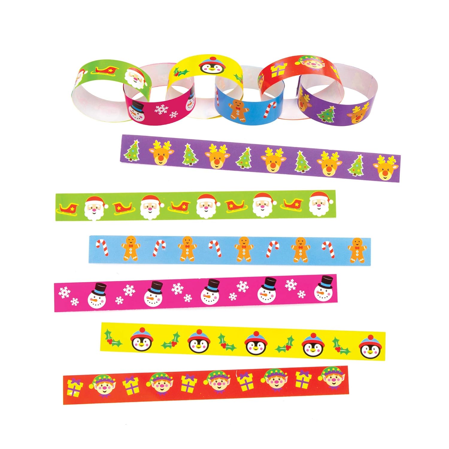 Baker Ross - AT157 Christmas Paper Chains Festive Arts & Crafts Pack (240 Pieces) 1