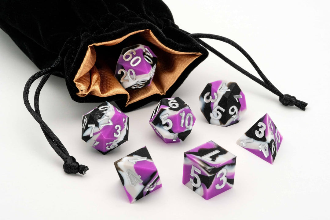 Metallic Dice Games FanRoll Pride Sharp Edge Silicone Rubber Dice Set 16mm