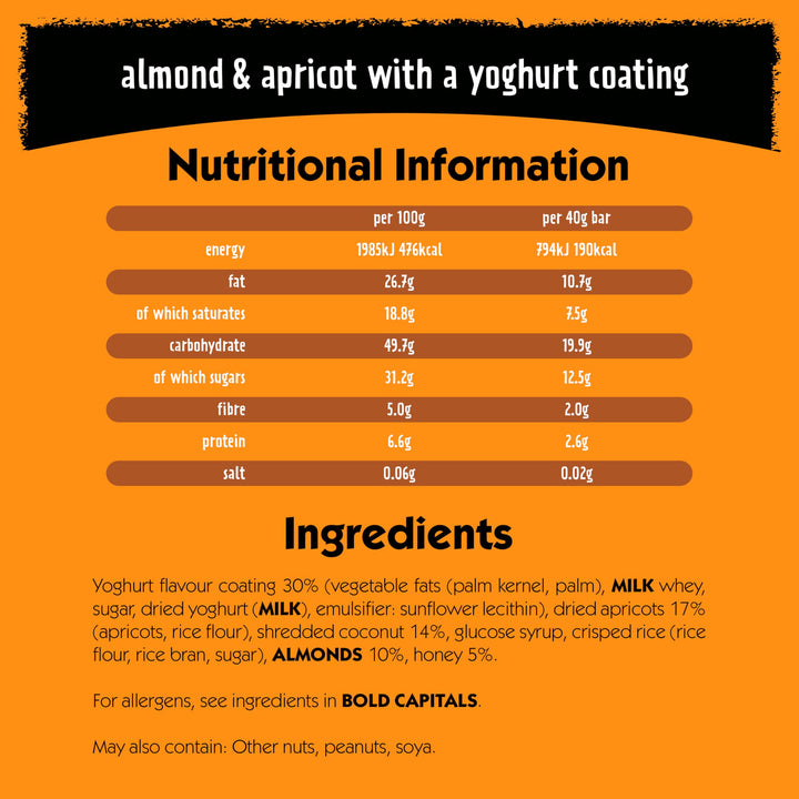 Eat Natural Almond & Apricot with Yoghurt Coating Fruit & Nut Bars, 3 x 4
