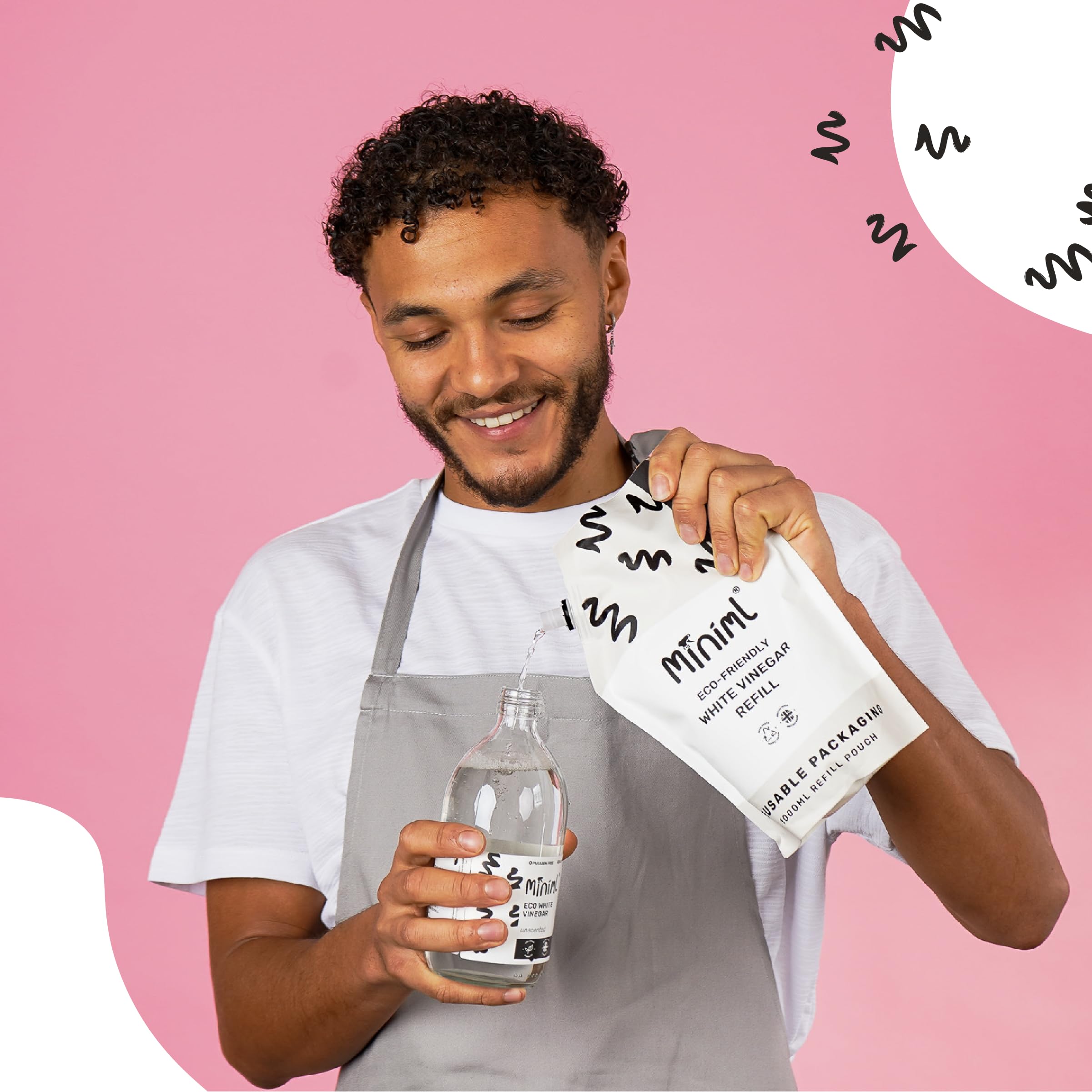 Miniml Eco Weißer Essig, geruchsneutral, 1 l Nachfüllpackung – natürlicher Reiniger für mehrere Oberflächen 5