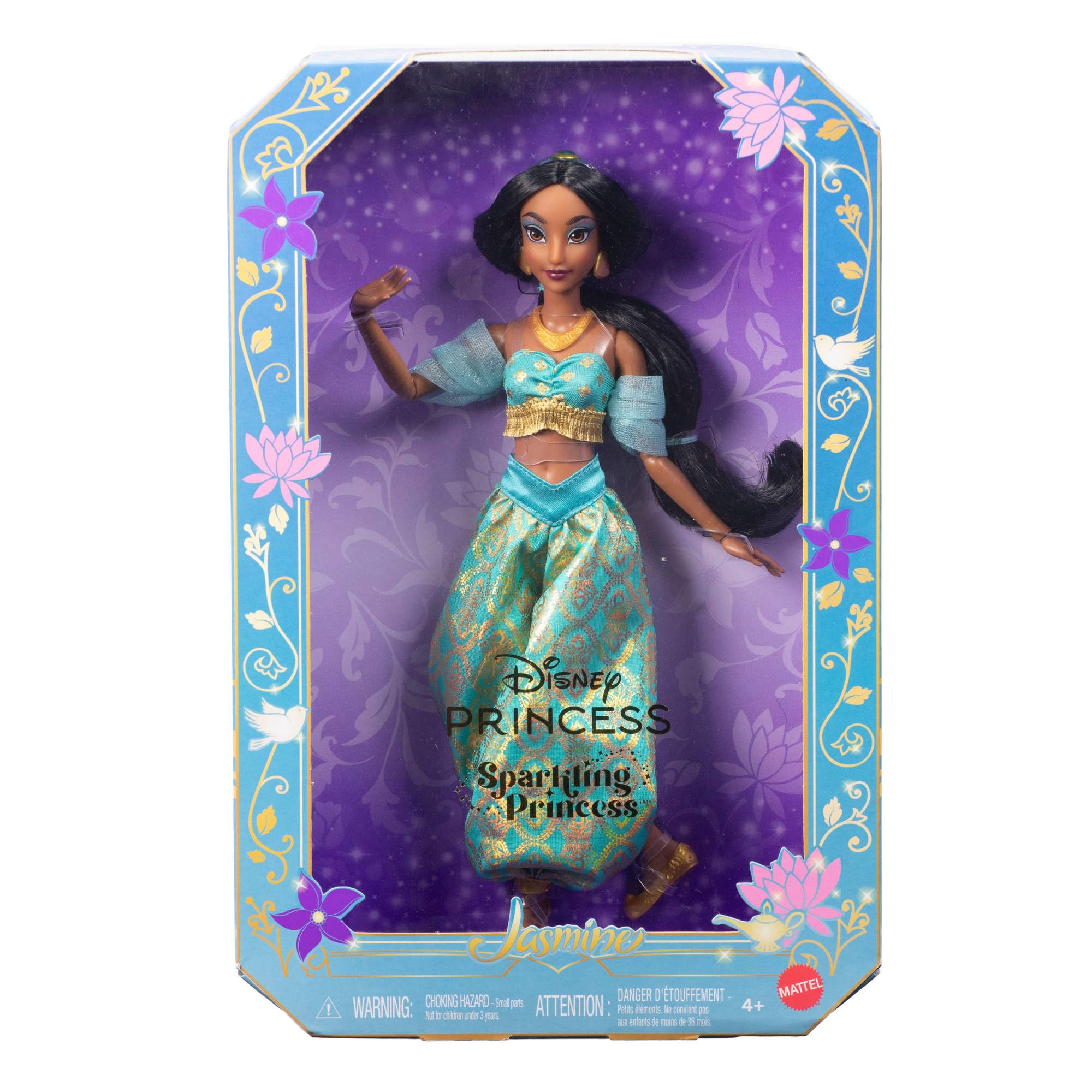 Mattel Disney Princess Jasmine Sparkling Princess Fashion Doll with Removable Outfit | Ages 4+ 6