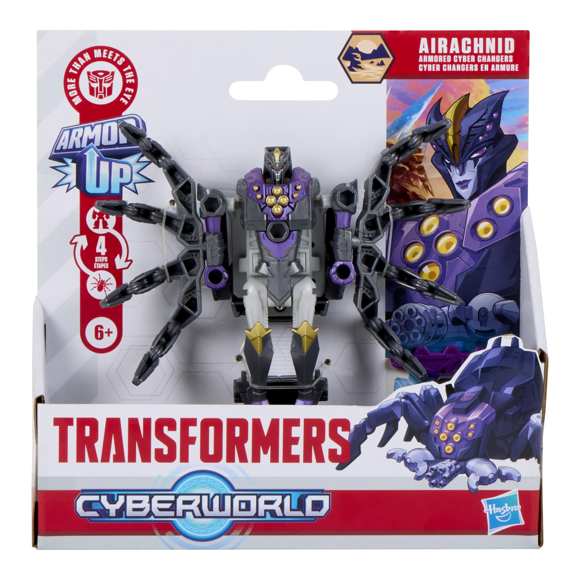 Transformers Airachnid Armored Cyber Changers Action Figure - 10-cm Robot to Spider | Hasbro 2