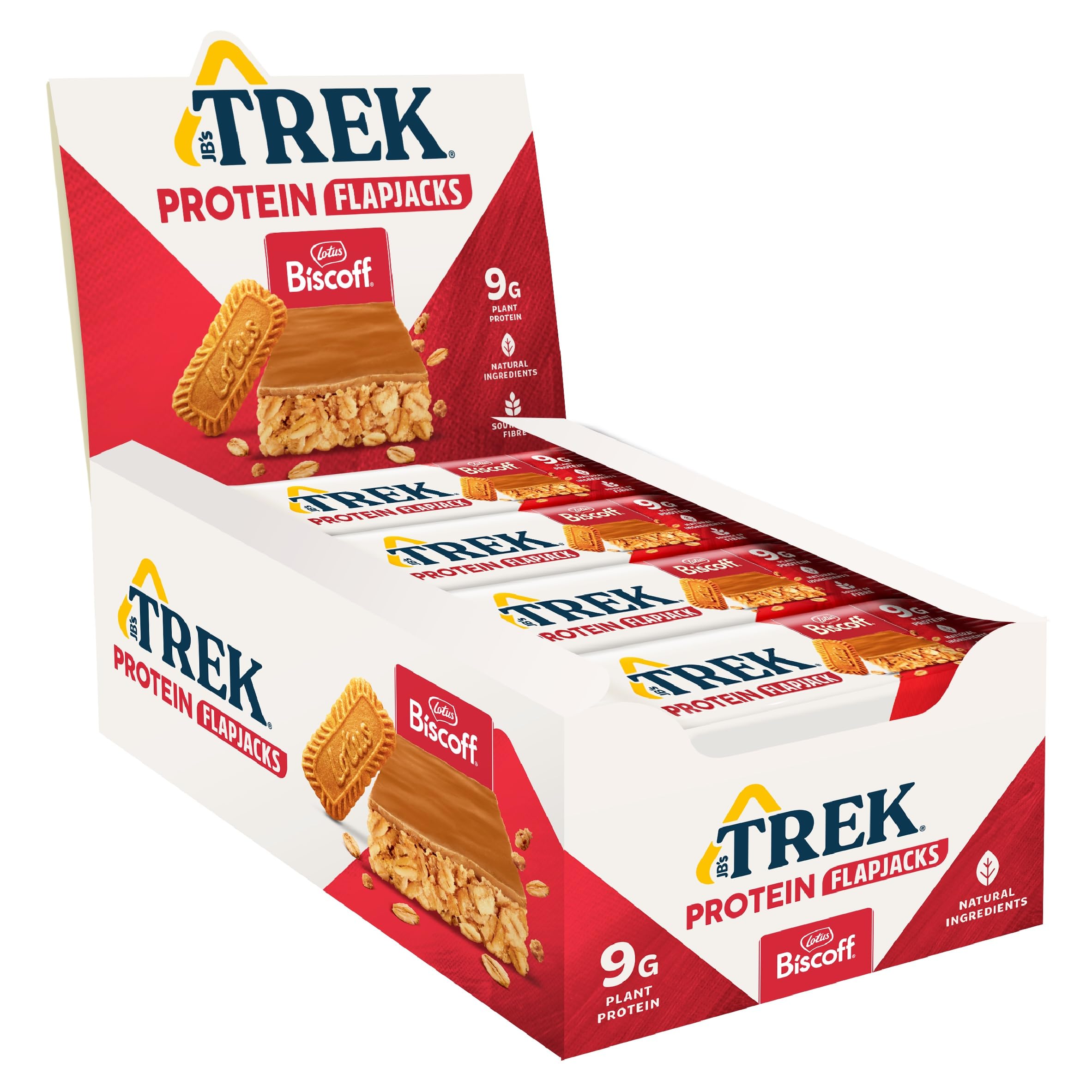 JB's TREK High Protein Flapjack Biscoff - Plant-Based Vegan Snack - 50g 1