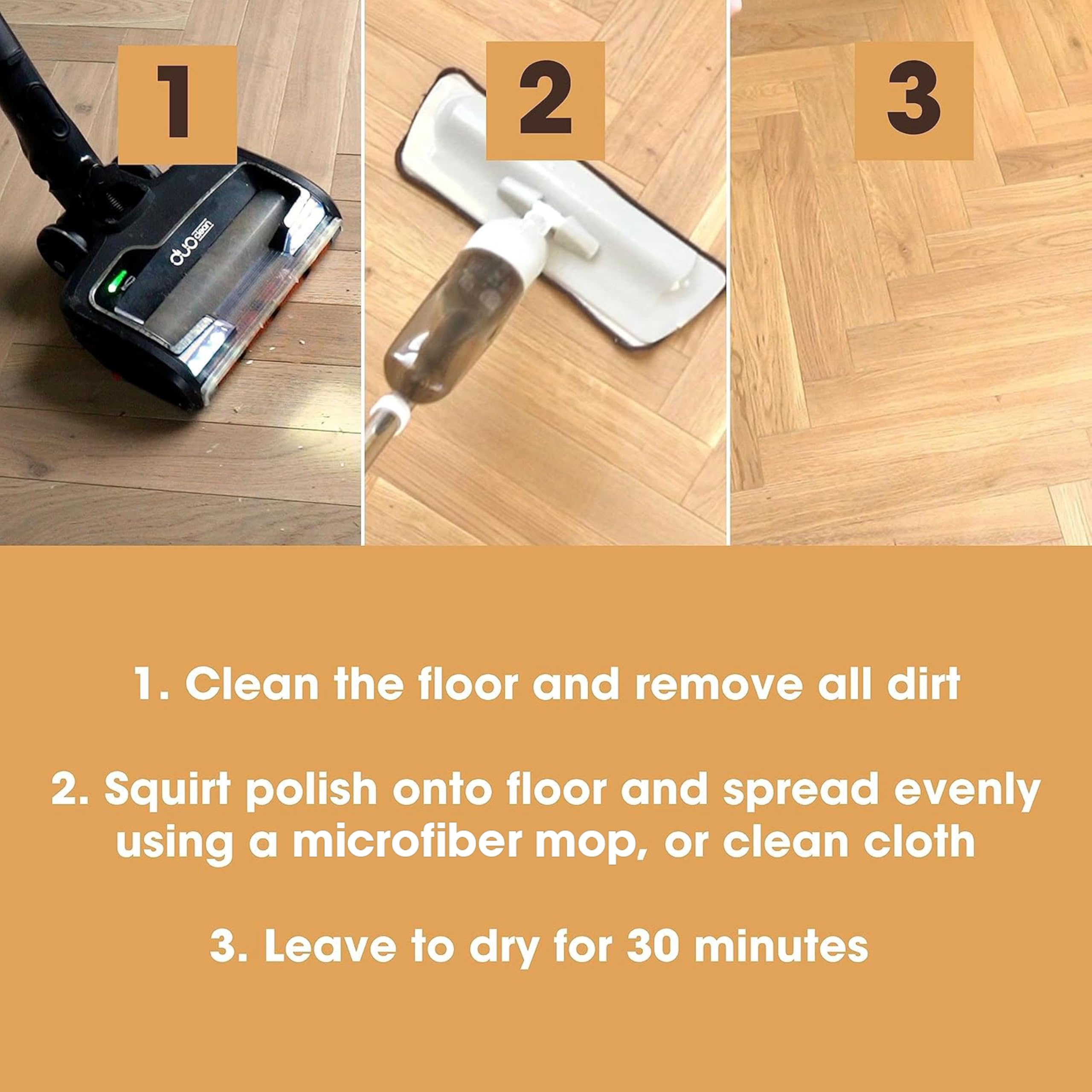 Furniture Clinic Wood Floor Polish - Glossy Finish & Stain Protection | 500ml Liquid 3