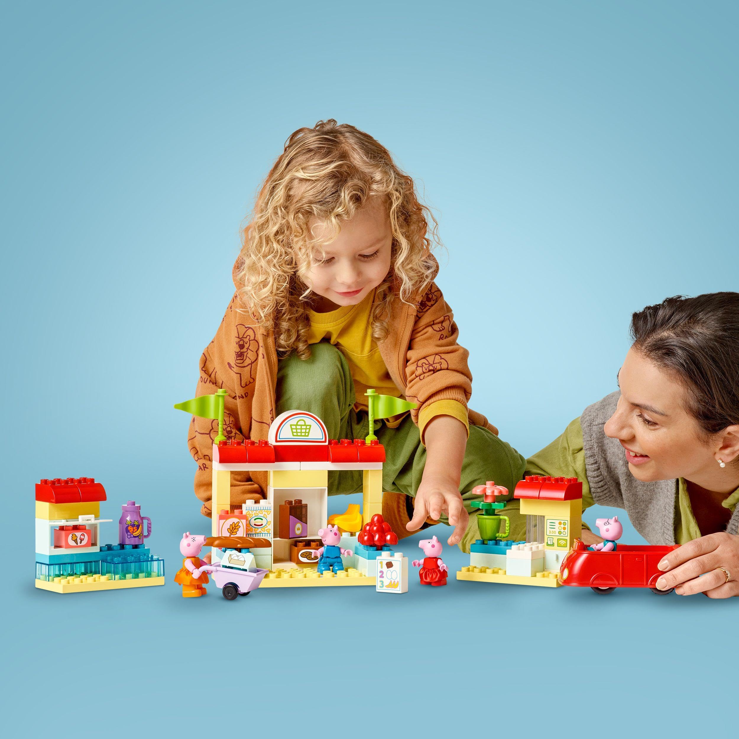 LEGO DUPLO Peppa Pig Supermarket Playset with Car and 4 Figures for Toddlers 2+ 5