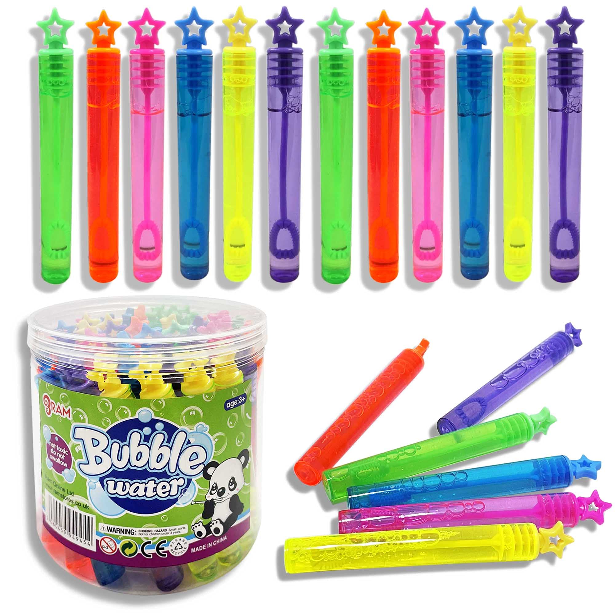 RAM ONLINE Bubble Wands - Pack of 40 with 5ml Solution | Star Shaped | Ages 3+ 1