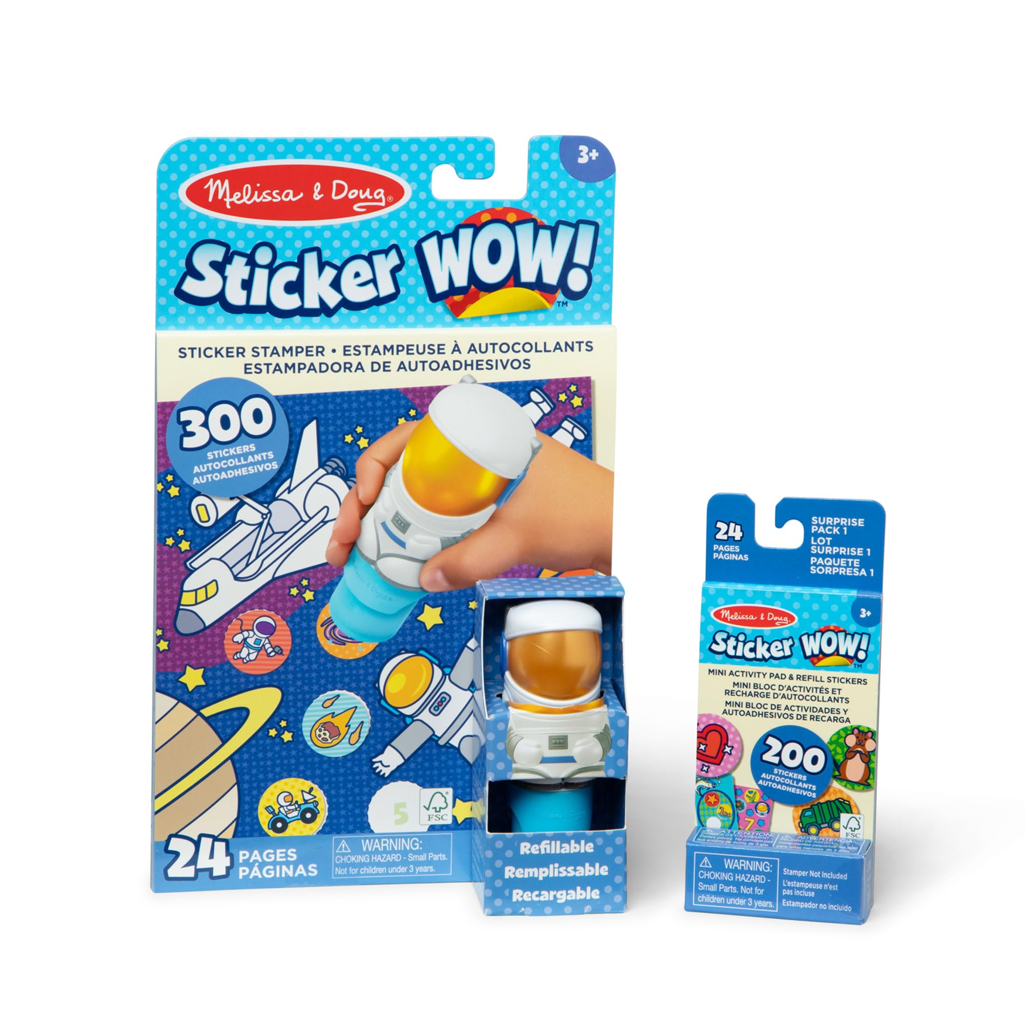 Melissa & Doug Sticker WOW! Astronaut Bundle - 500 Stickers, Atlas Stamper | Ages 3-7 1
