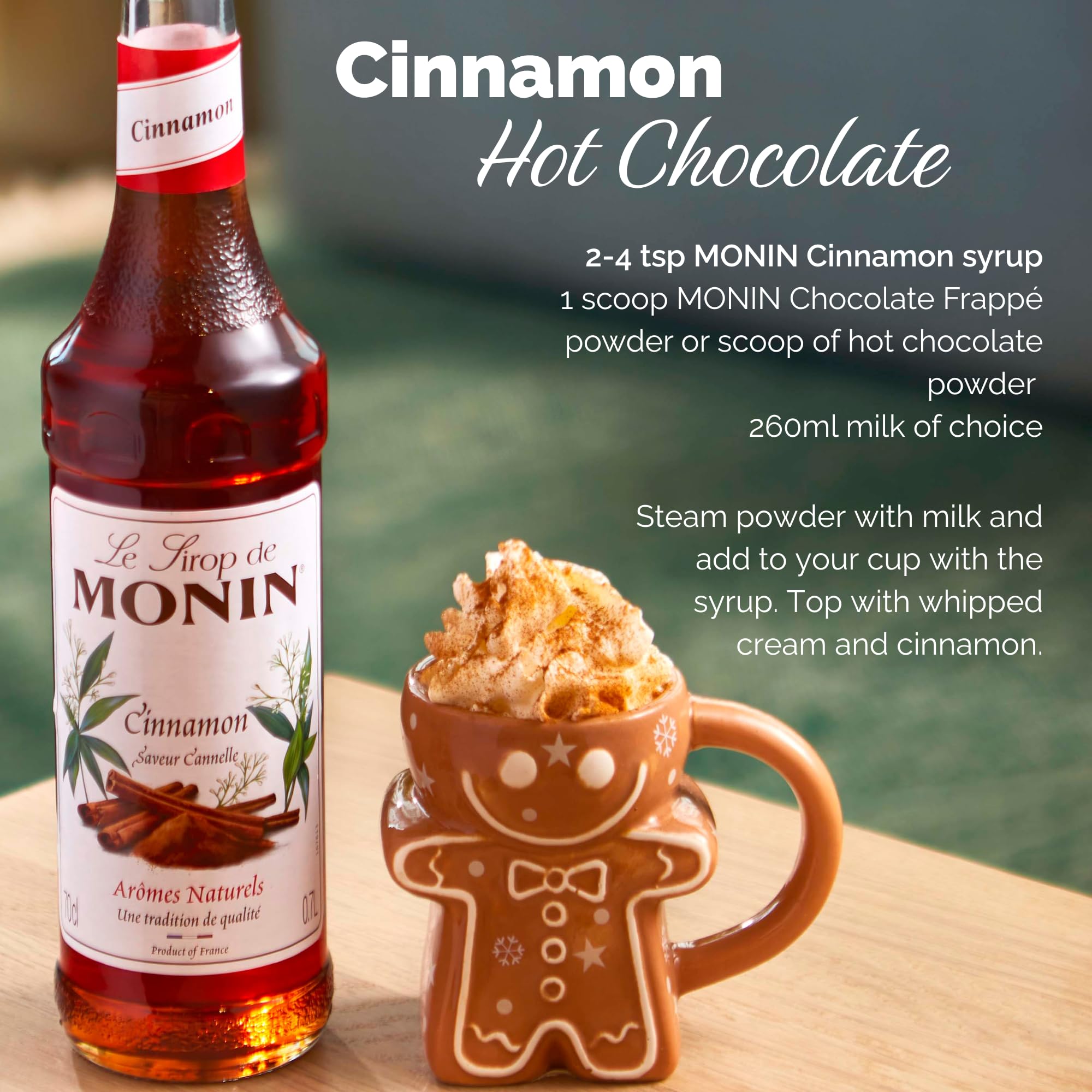 Monin Premium Cinnamon Syrup - 1L PET Bottle | Vegan, Natural Flavourings 5
