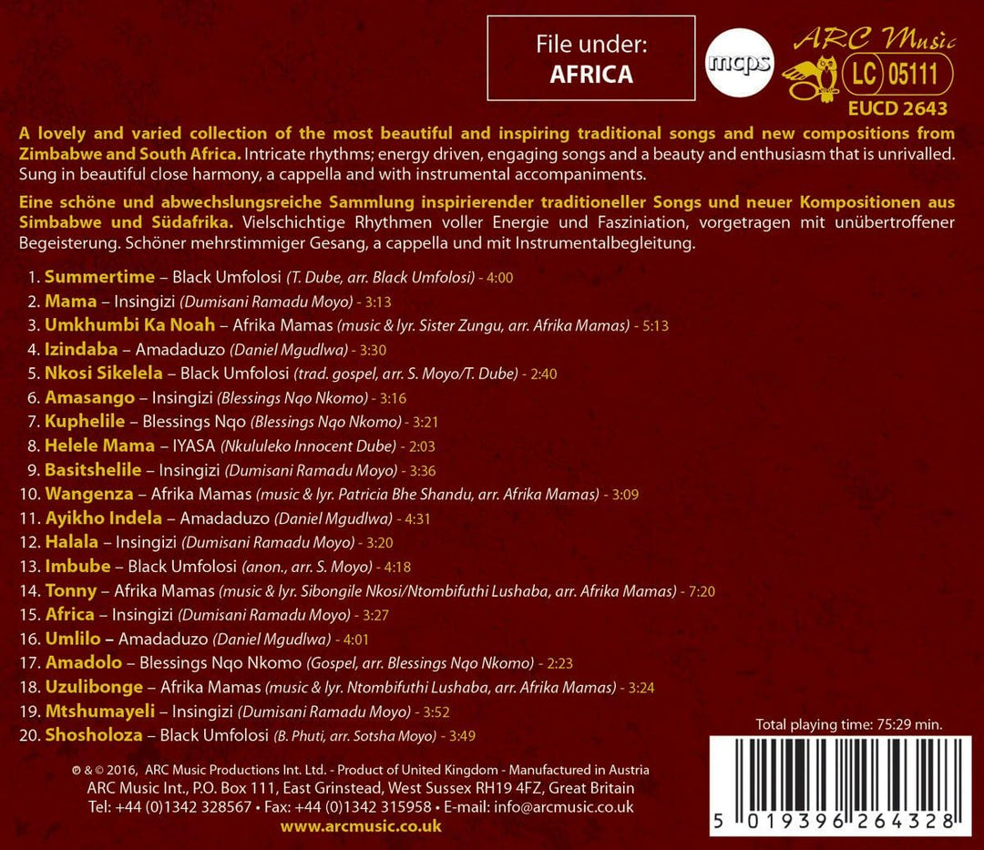Various Artists - Best Of African Mbube [Audio CD] (‎B01D42Z1QS)