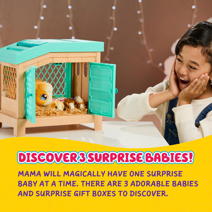 Little Live Pets Mama Surprise Bunny Interactive Playset - Electronic Plush with Hutch for Kids 4-12