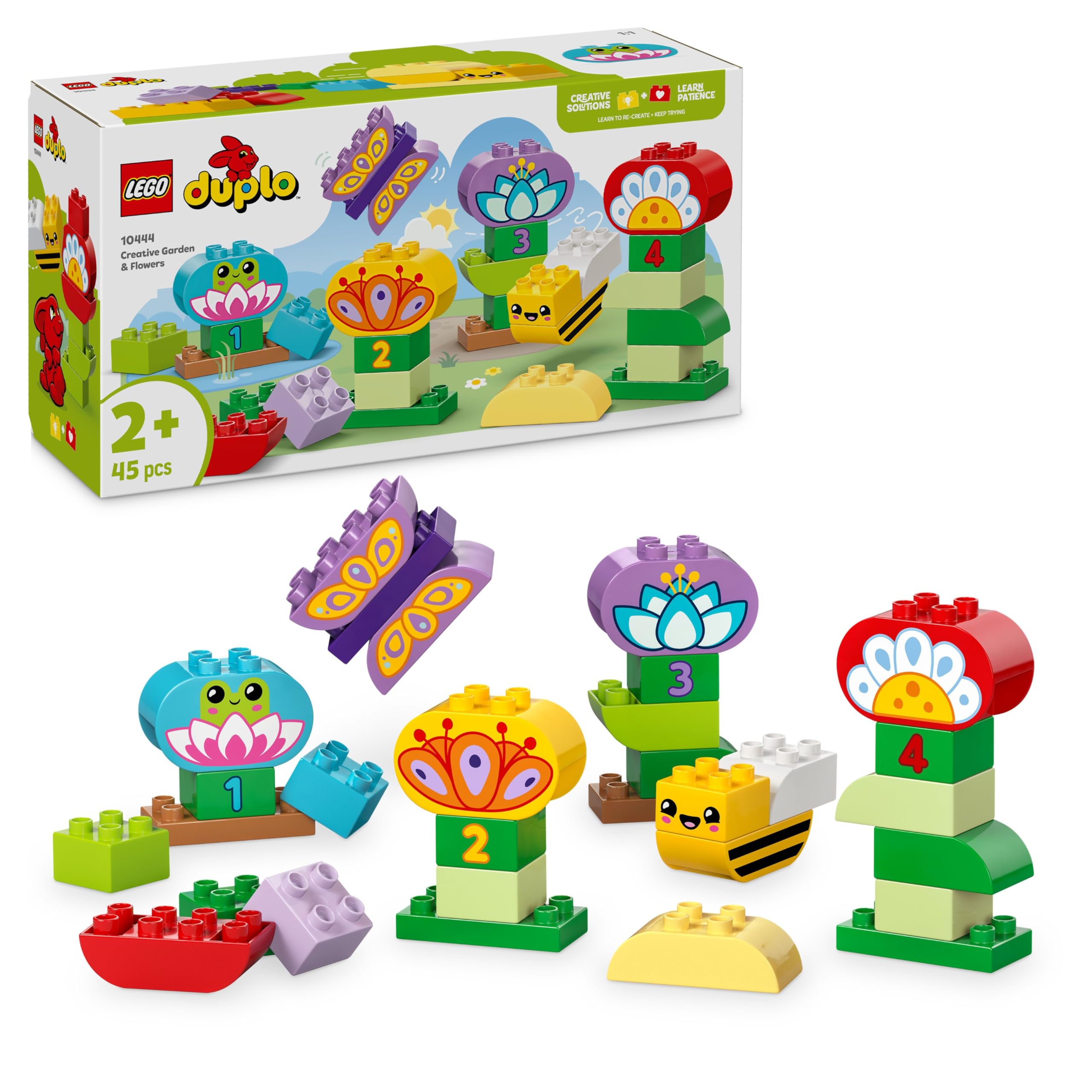LEGO DUPLO Creative Garden & Flowers Stacking Toy 10444 - 45 Pieces | Ages 2+ | Multicolor 1