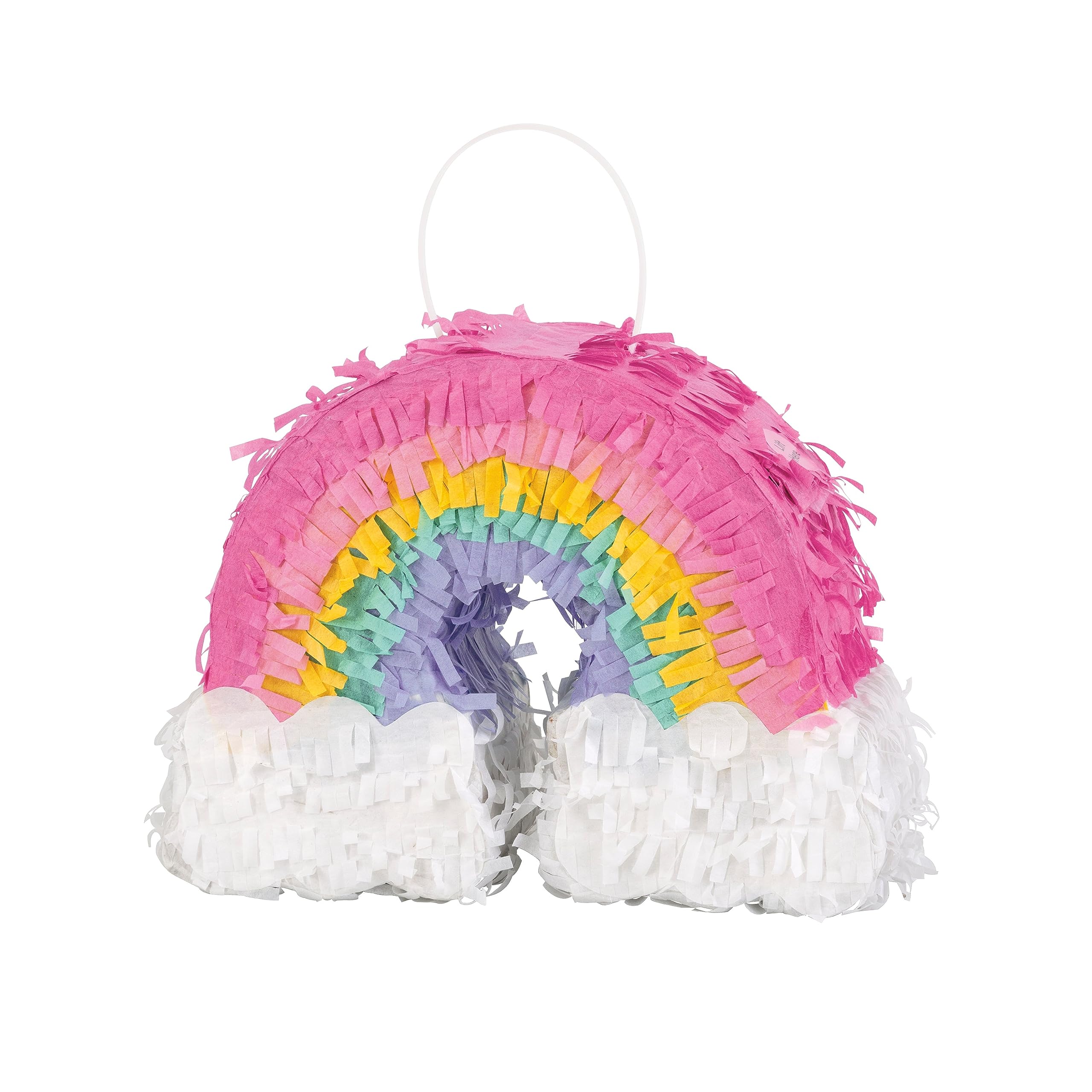 Unique Rainbow Mini Piñata Favor Decoration - 20cm x 15cm | Cardboard | Unisex Adult