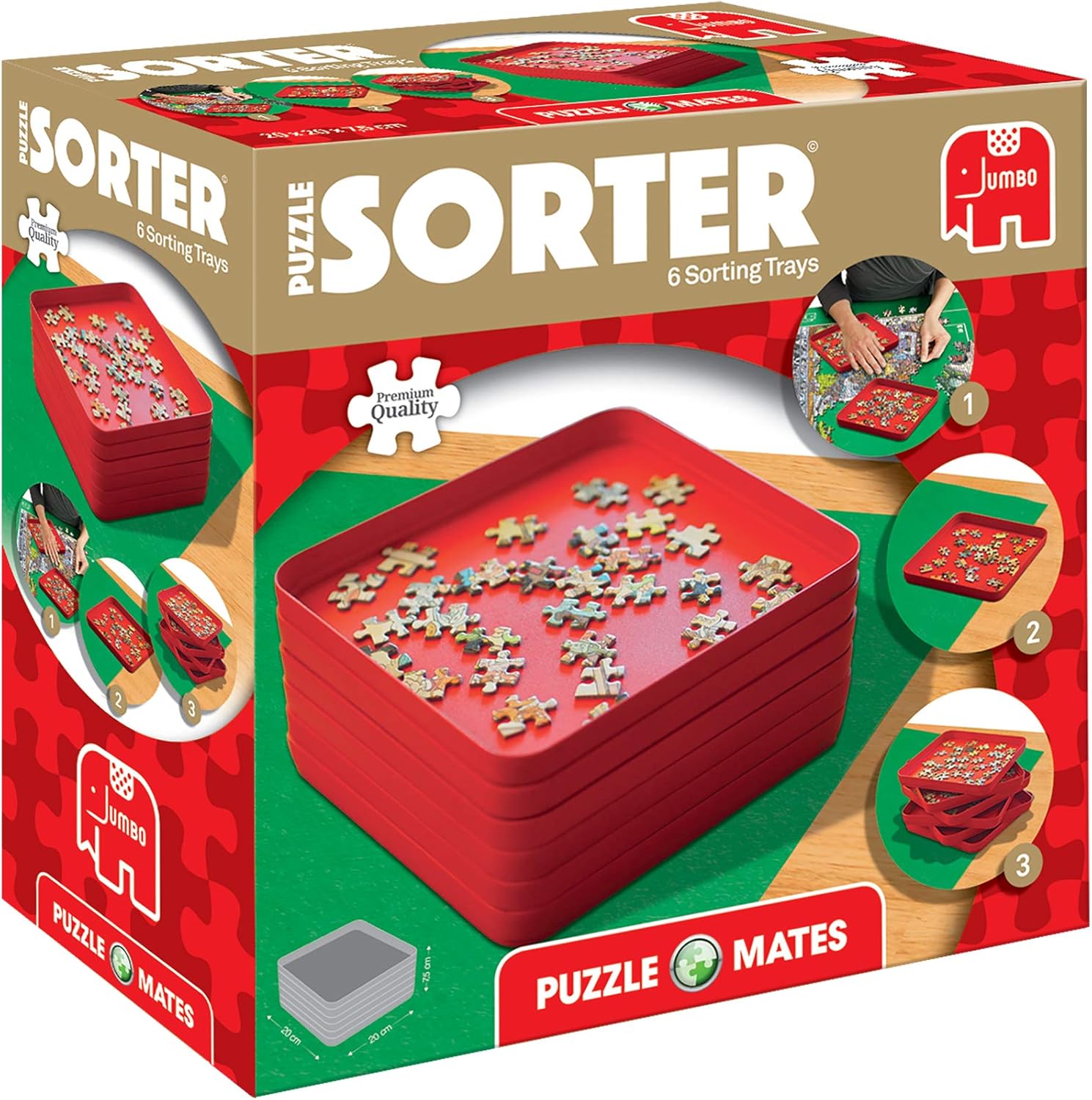 Jumbo Puzzle Mates Sorting Tray - 6-Pack Puzzle Accessory for Organizing Jigsaw Pieces