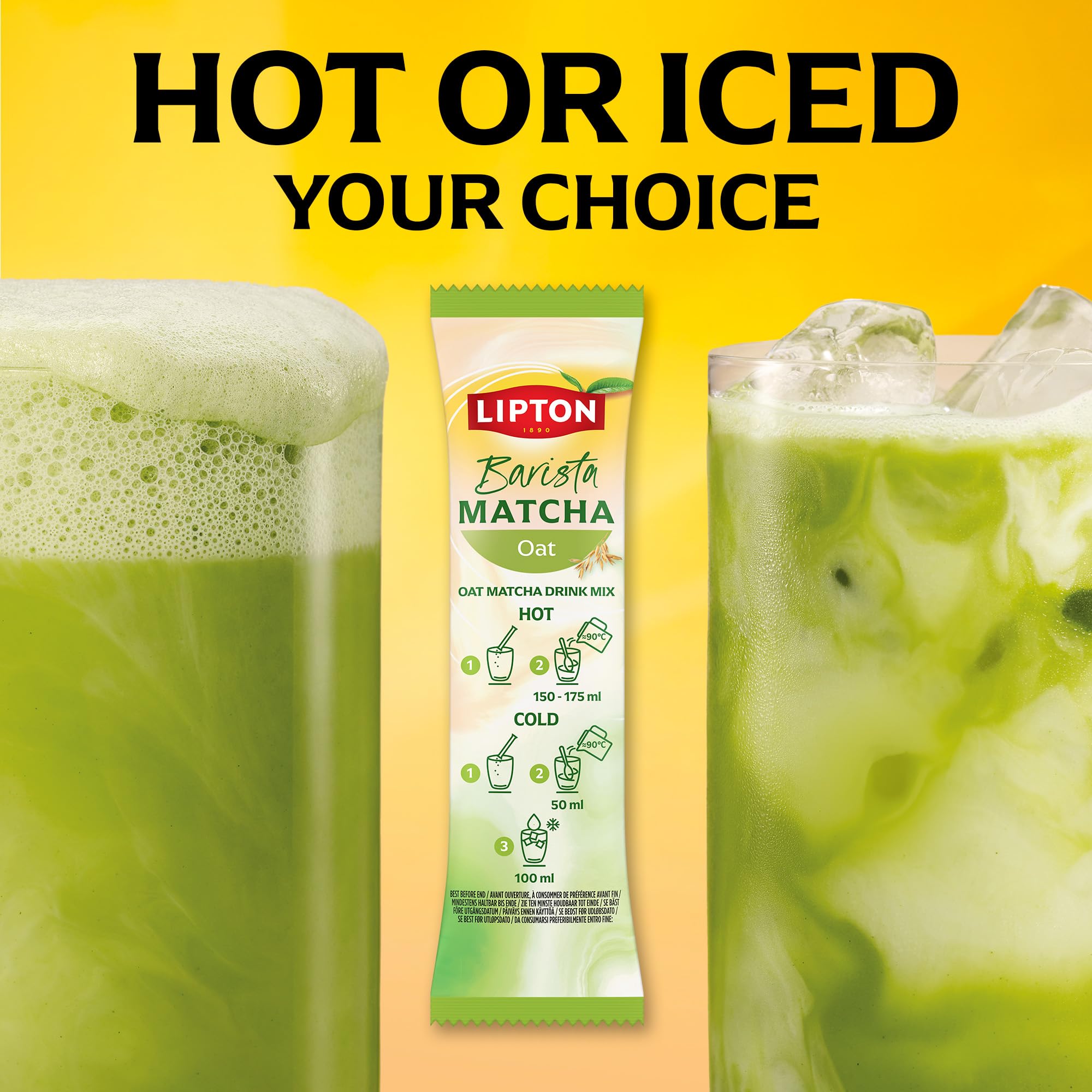 Lipton Barista Matcha Oat Latte - Instant Cafe-Style Drink Mix | 10 Sticks | No Added Sugar 4