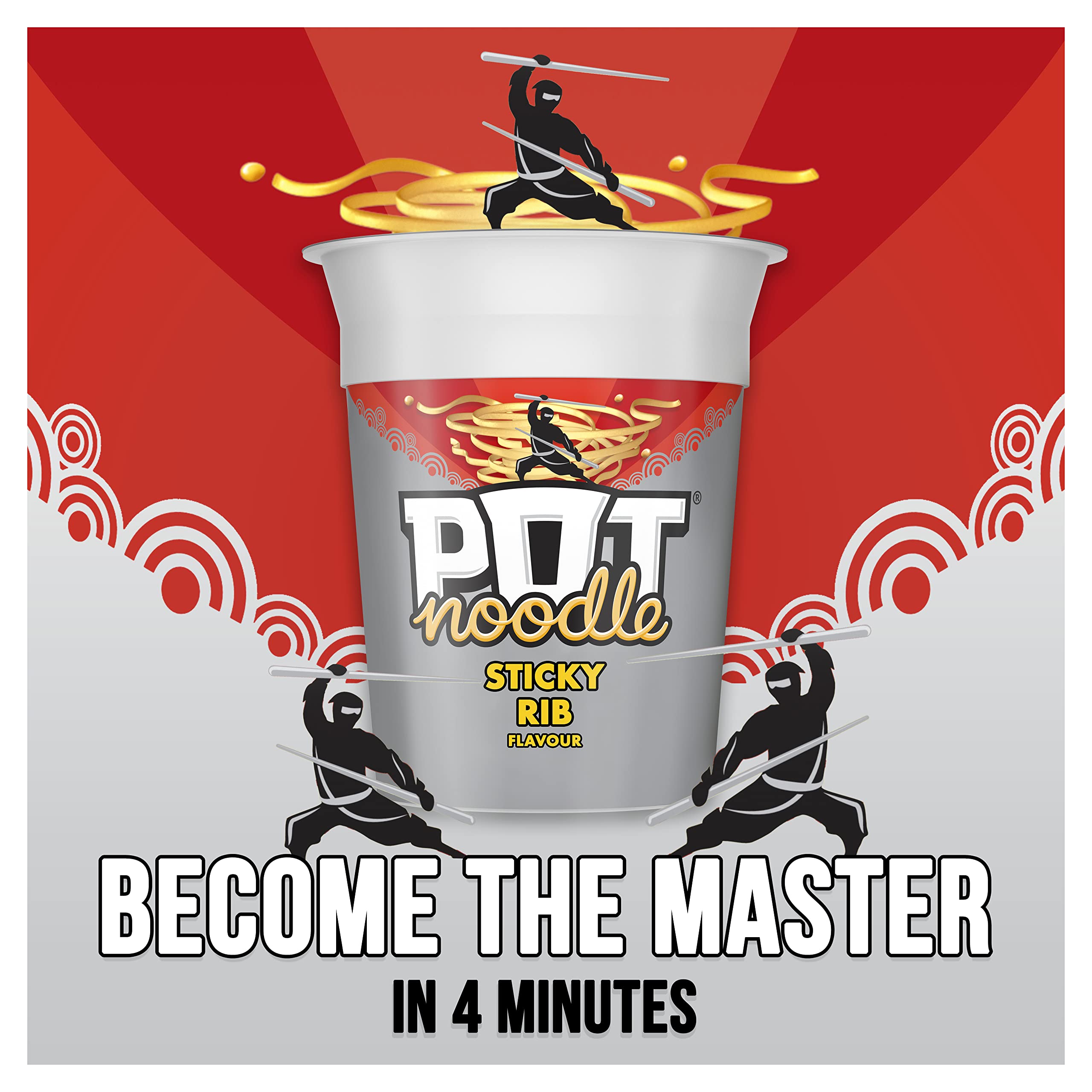 Pot Noodle Sticky Rib King Pot Instant Vegetarian Noodles | 114g King Size Pot 3
