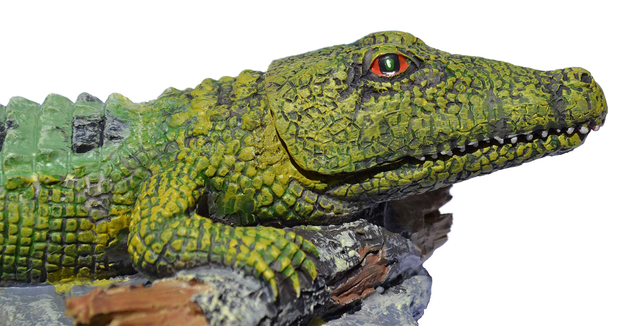 Supa Air Operated Crocodile Ornament - Interactive Aeration | Non-Toxic Resin | Green 9