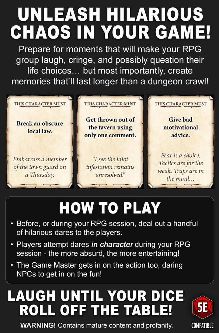 Loke Battlemats Dumb Dares & Silly Side Quests Card Game