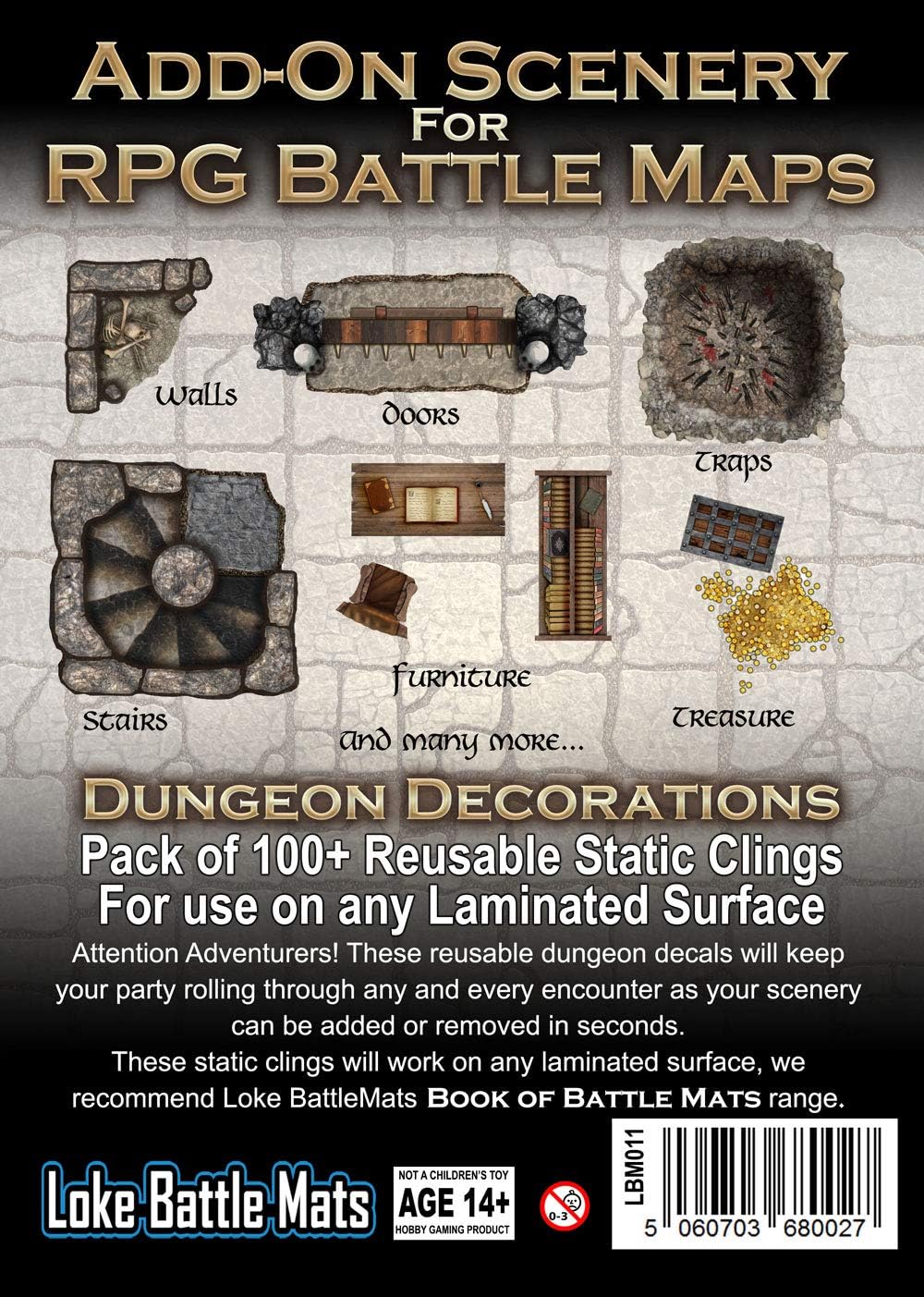 Loke Dungeon Decorations Reusable Static Clings (011LBM)