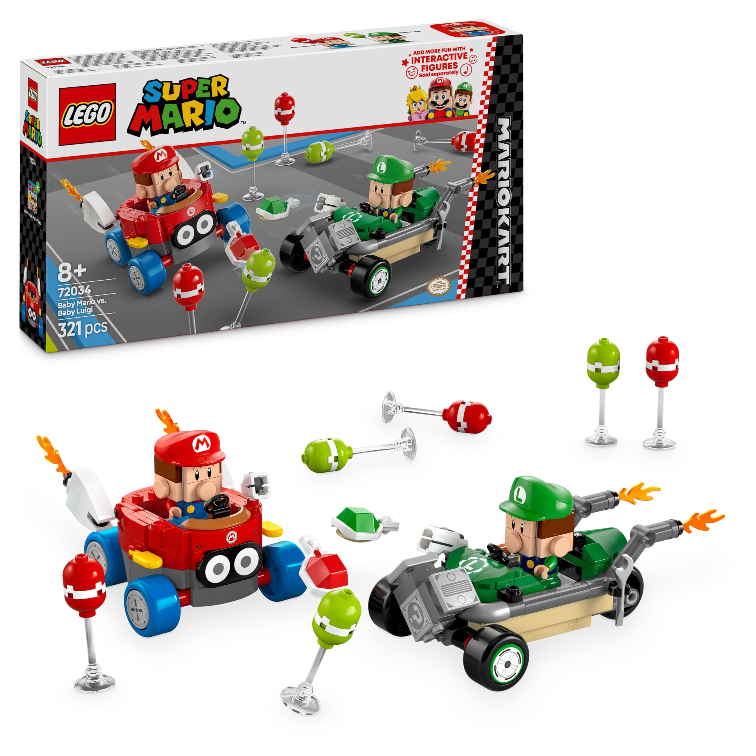 LEGO Super Mario: Mario Kart – Baby Mario vs. Baby Luigi Playset - 321-Piece Building Set for Kids 8+ 1