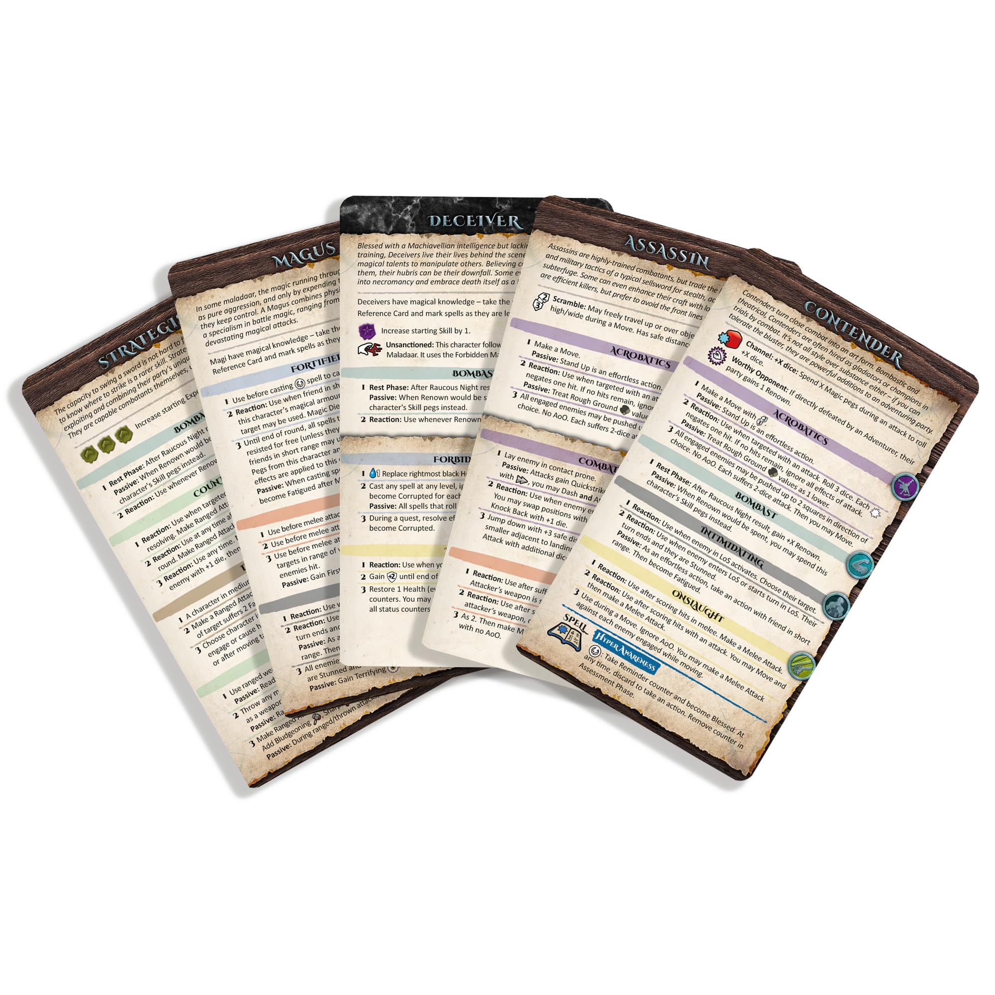 Battle Systems Maladum Reference Cards Deck – 25 Class, Dice & NPC Activation Cards 5