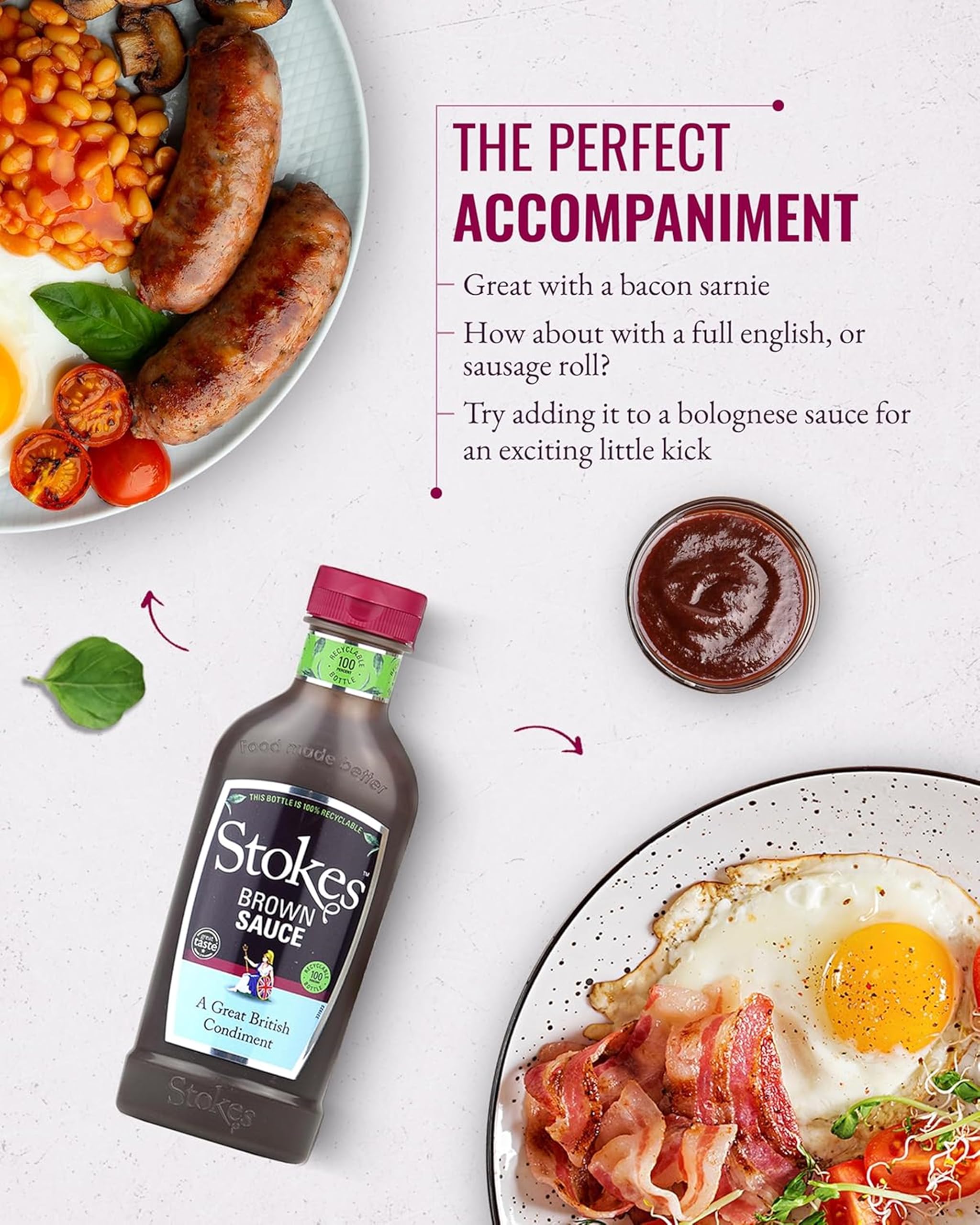 Stokes Real Brown Sauce 3PK SQUEEZY - Rich & Spicy Brown Sauce with Date Purée & Black Treacle 2